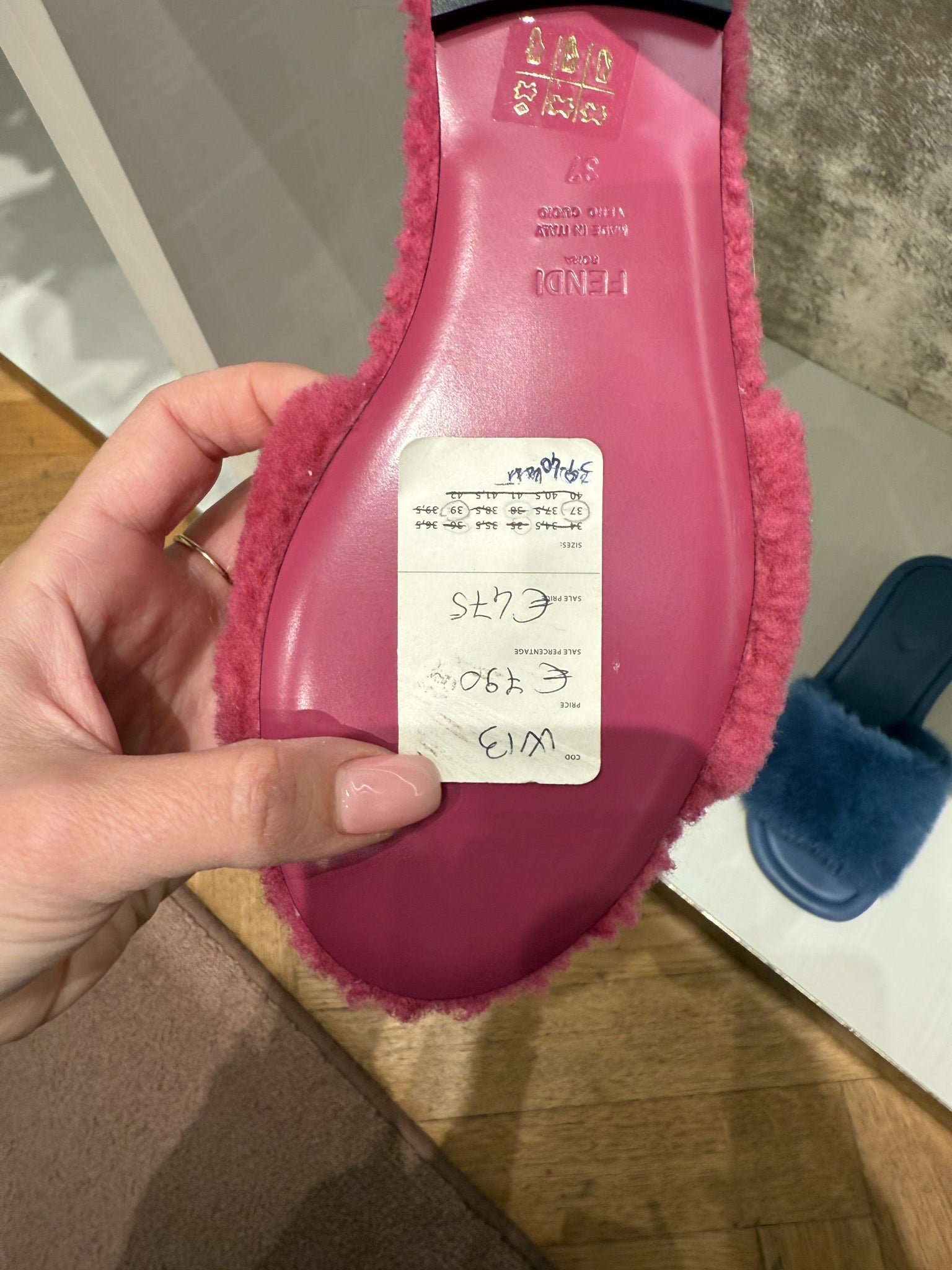 Fendi Baguette Genuine Shearling Slide SandalFendi