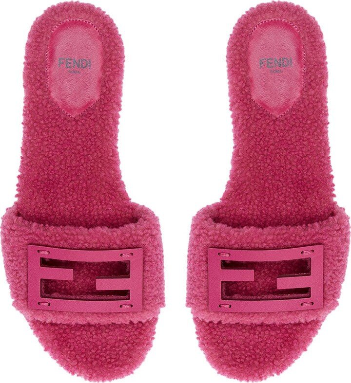 Fendi Baguette Genuine Shearling Slide SandalFendi