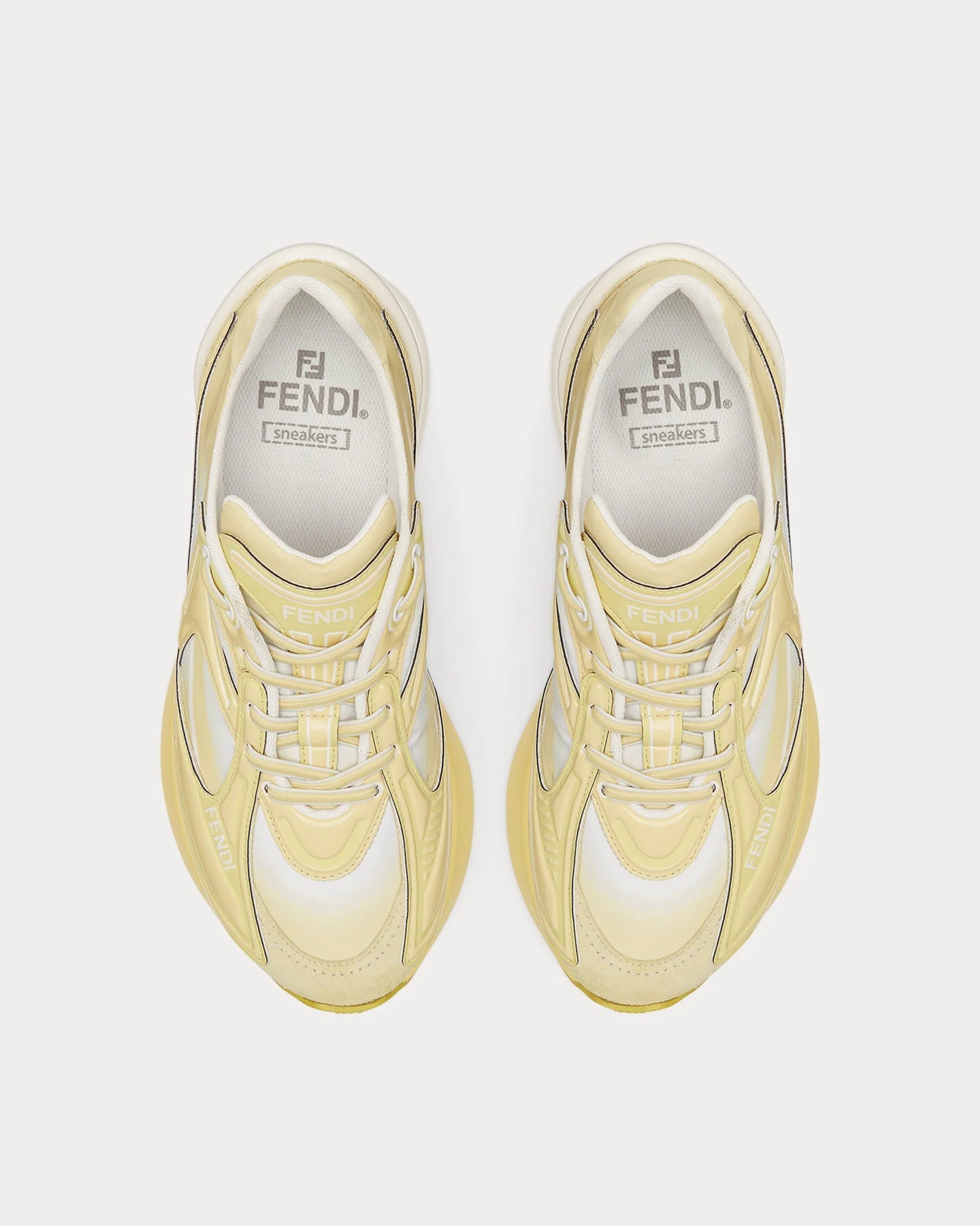 Fendi First 1 Nylon Yellow Low Top SneakersFendi