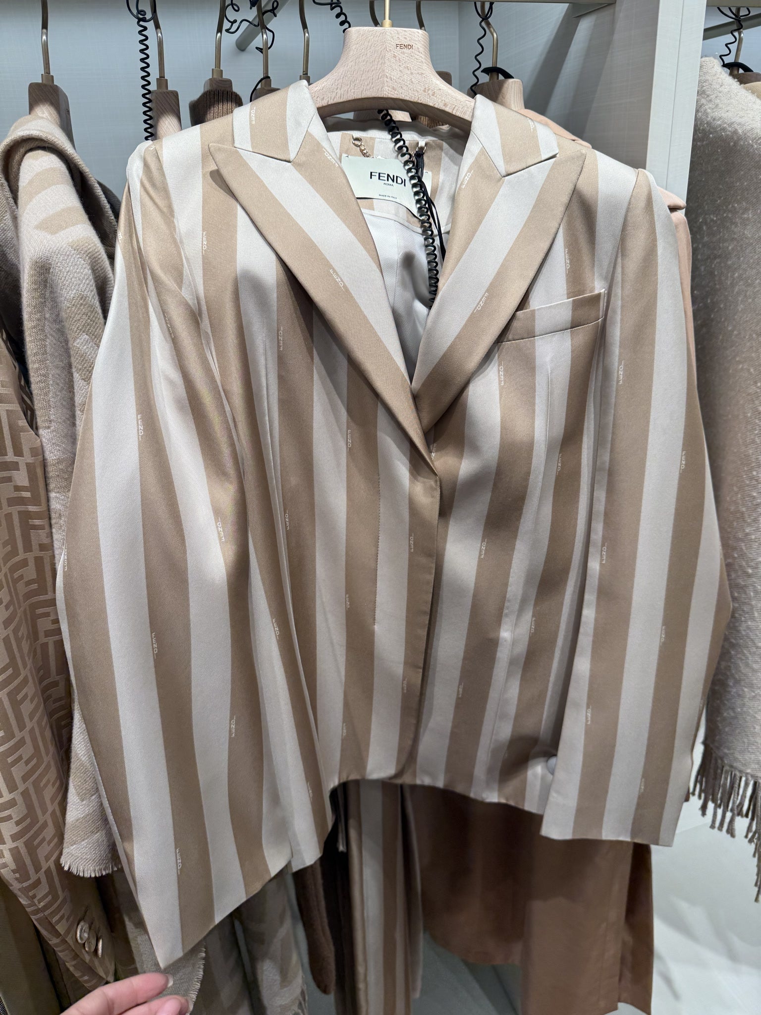 Fendi Jacket Woven Fabric Desert SandFendi