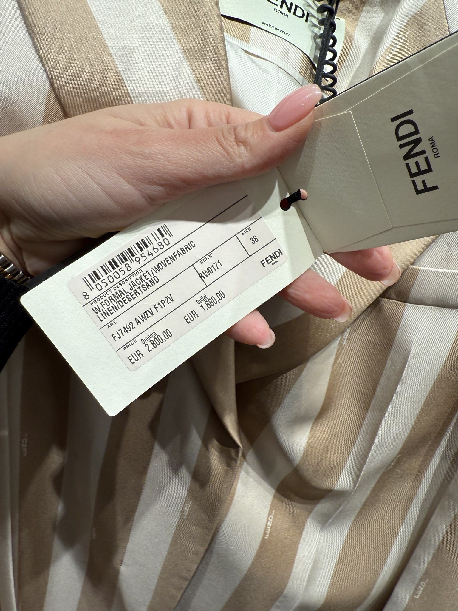 Fendi Jacket Woven Fabric Desert SandFendi