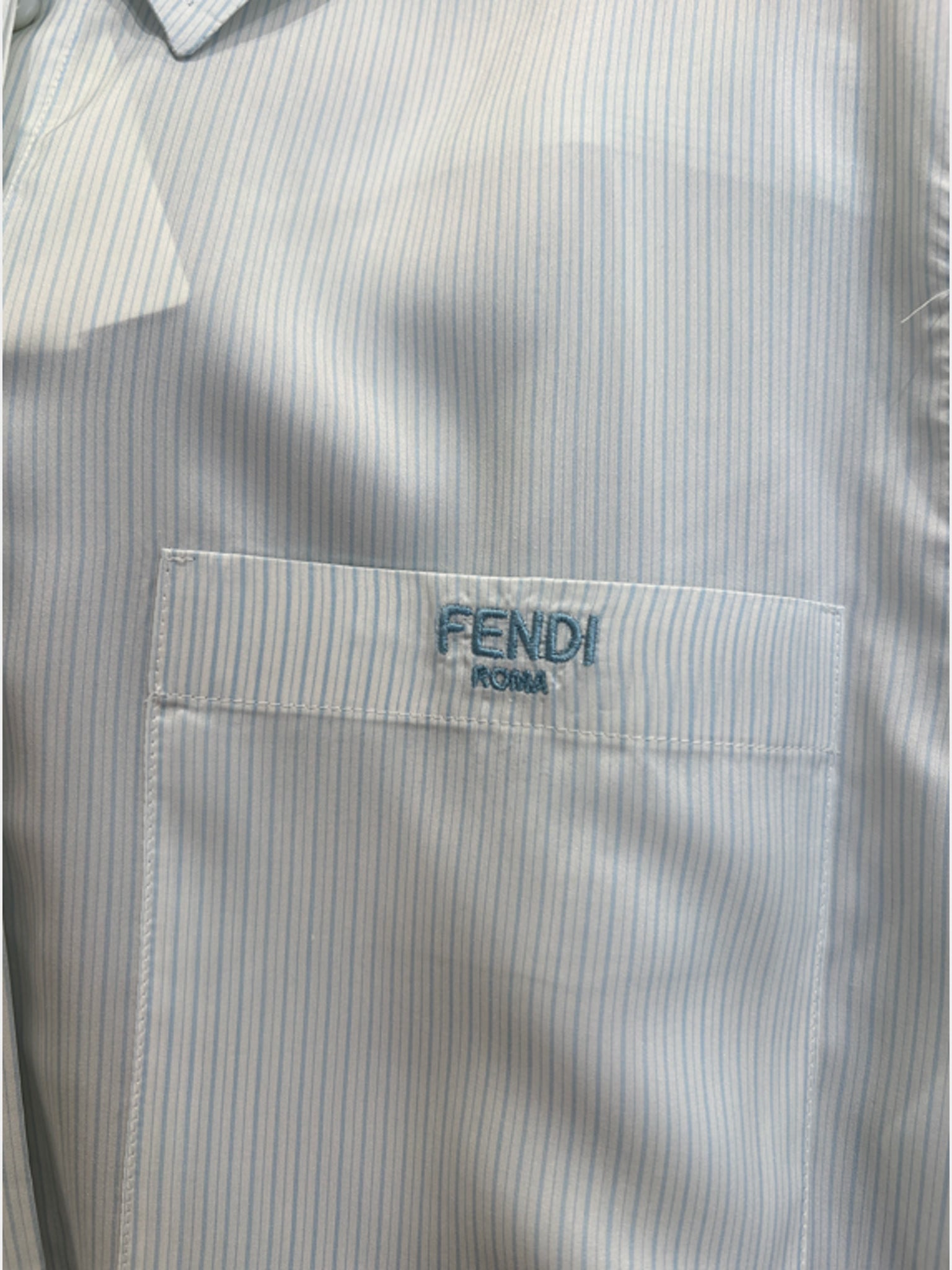 Fendi Koszula Damska biała w błękitne paskiFendi