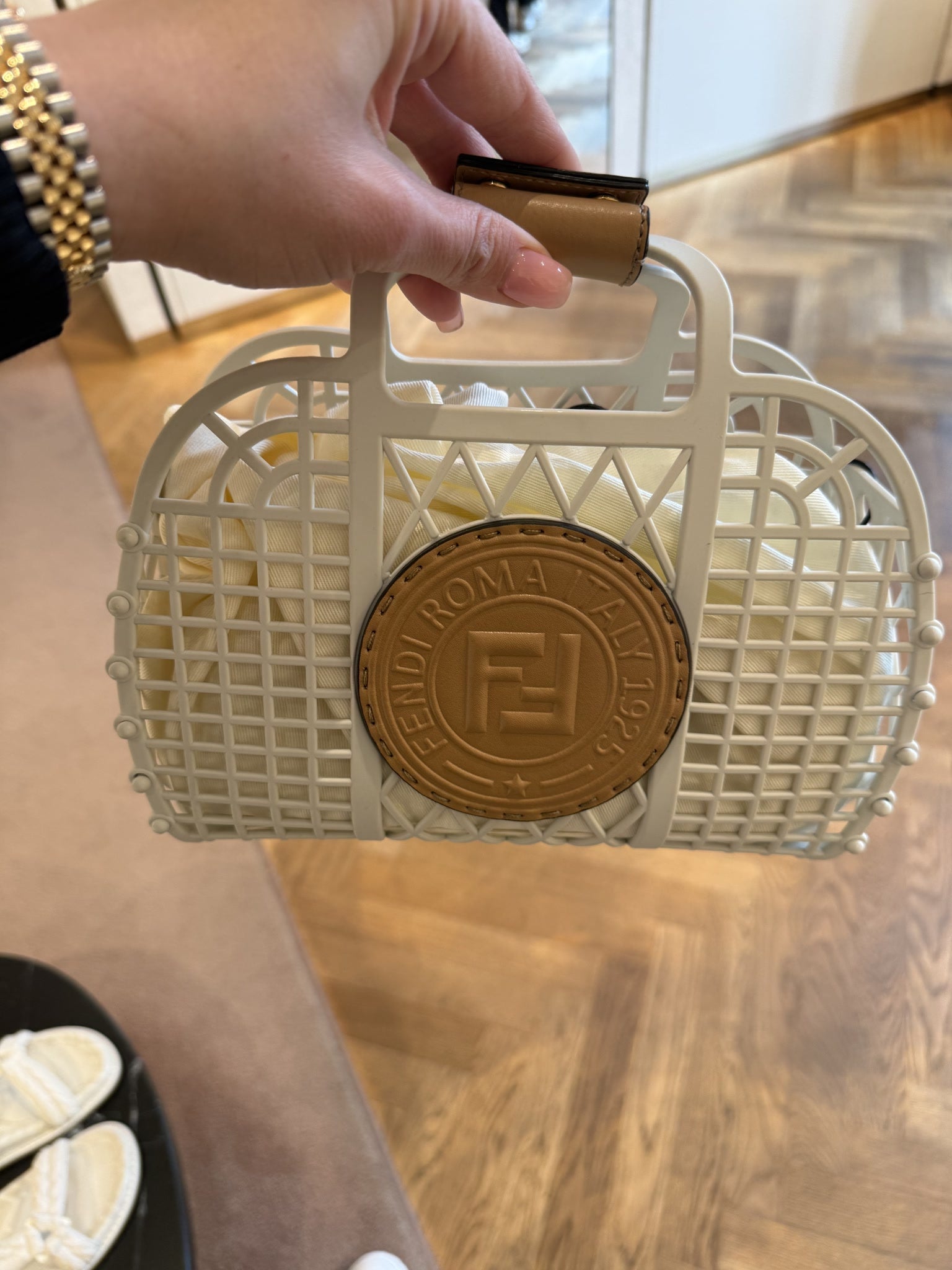 Fendi Mini Basket Bianco IceFendi