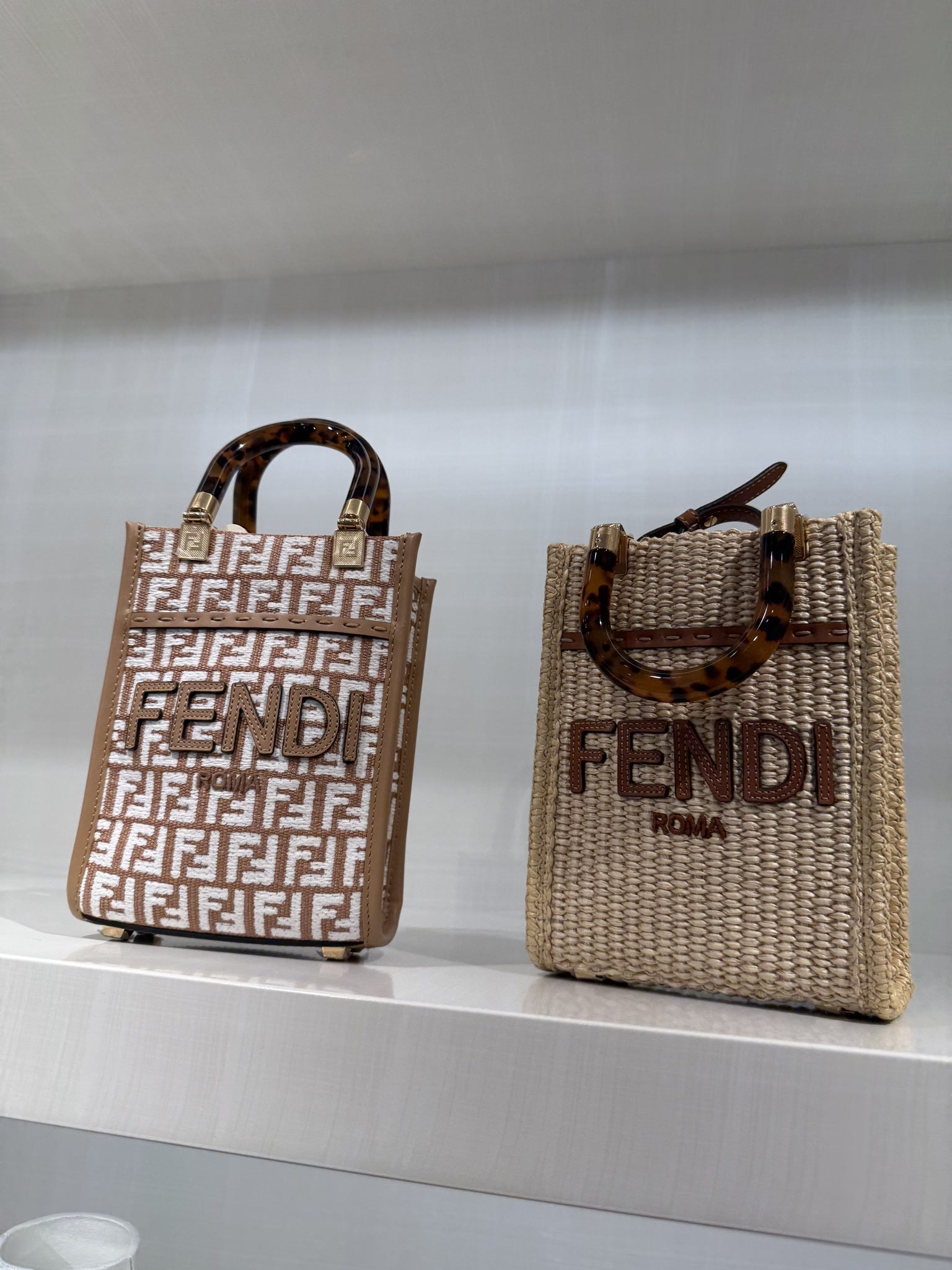 Fendi Mini Sunshine Raffia Tote BagFendi