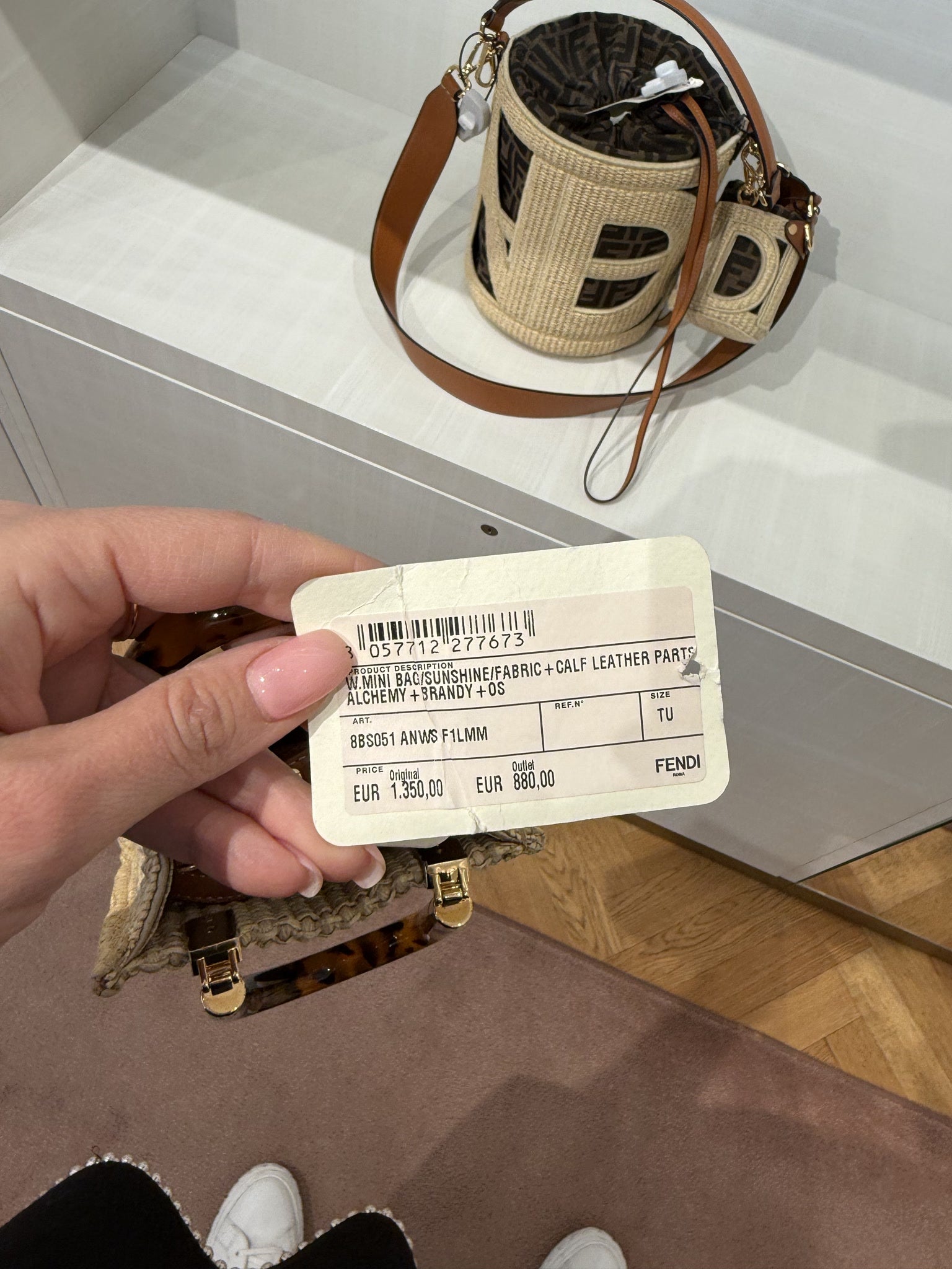 Fendi Mini Sunshine Raffia Tote BagFendi