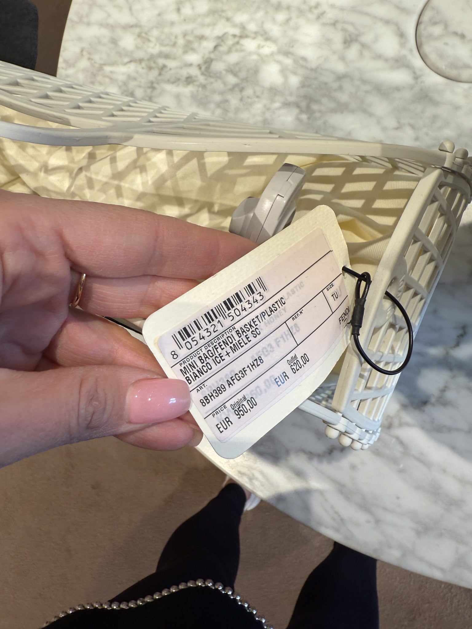 Fendi Plastic and Leather Small Basket ToteFendi