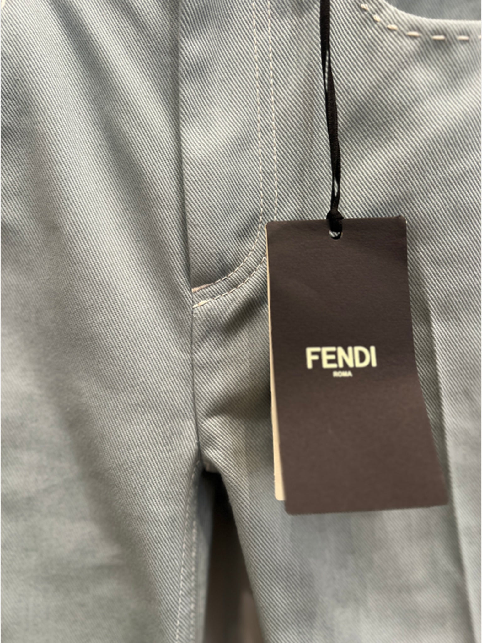 Fendi Spodnie Damskie BłękitneFendi