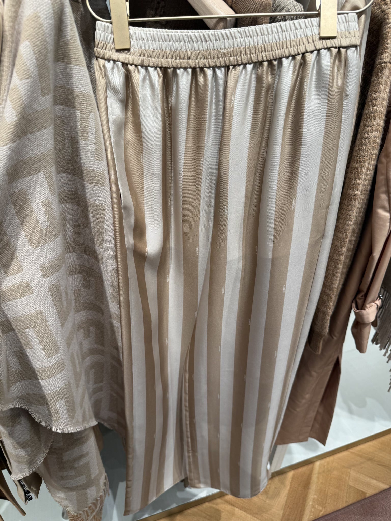 Fendi Trousers Woven Fabric Linen Desert SandFendi