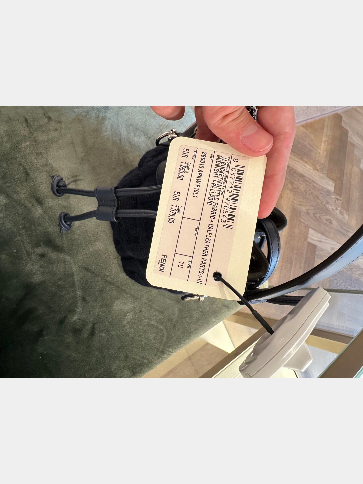 Fendi W Bucket Knitted Fabric Midnight + PalladioFendi