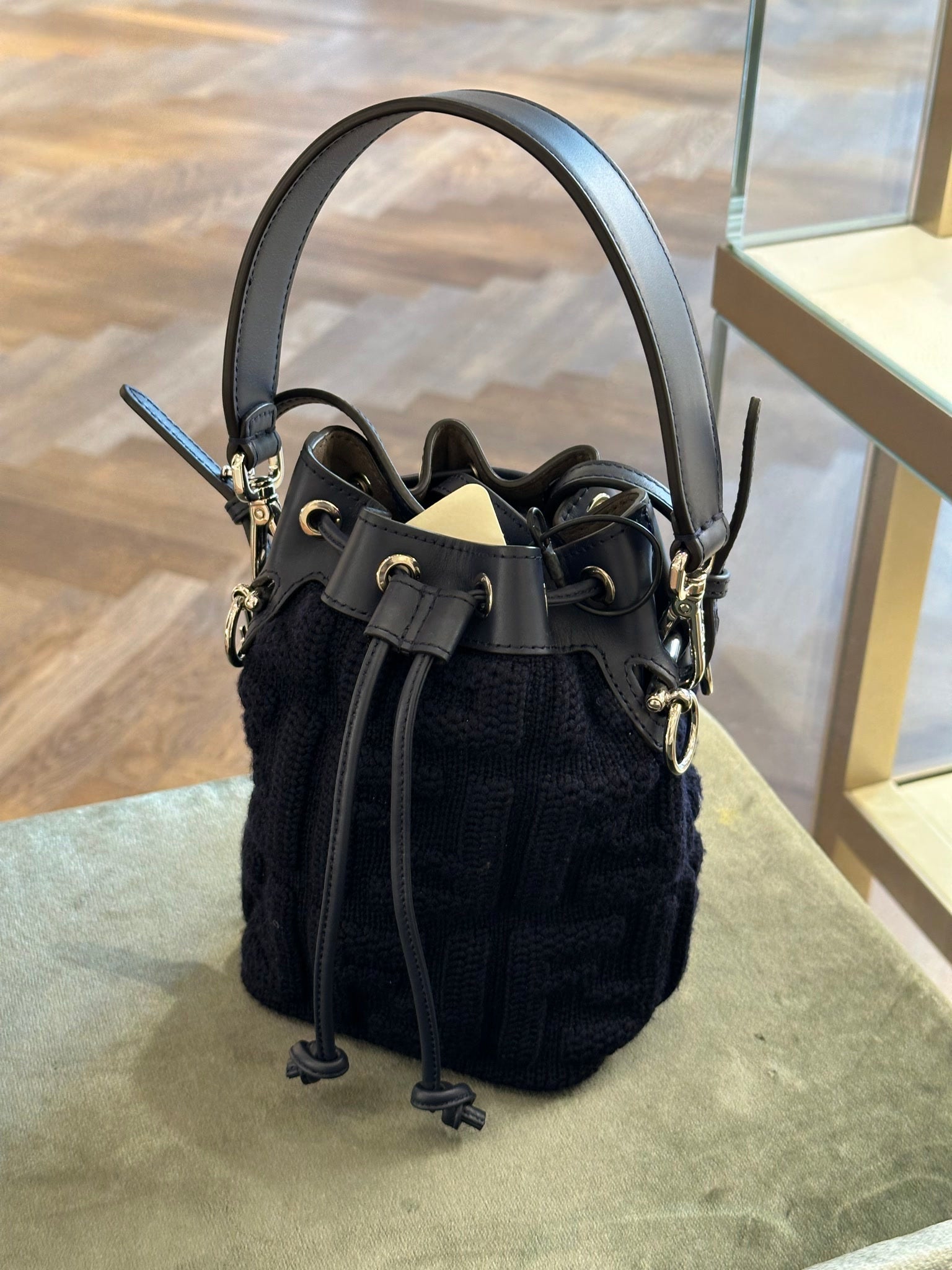 Fendi W Bucket Knitted Fabric Midnight + PalladioFendi