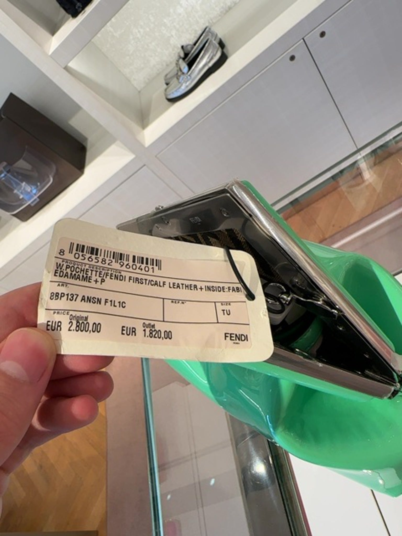 Fendi W.Pochette Fendi First Calf Leather + Inside Fabric Edamame + PFendi