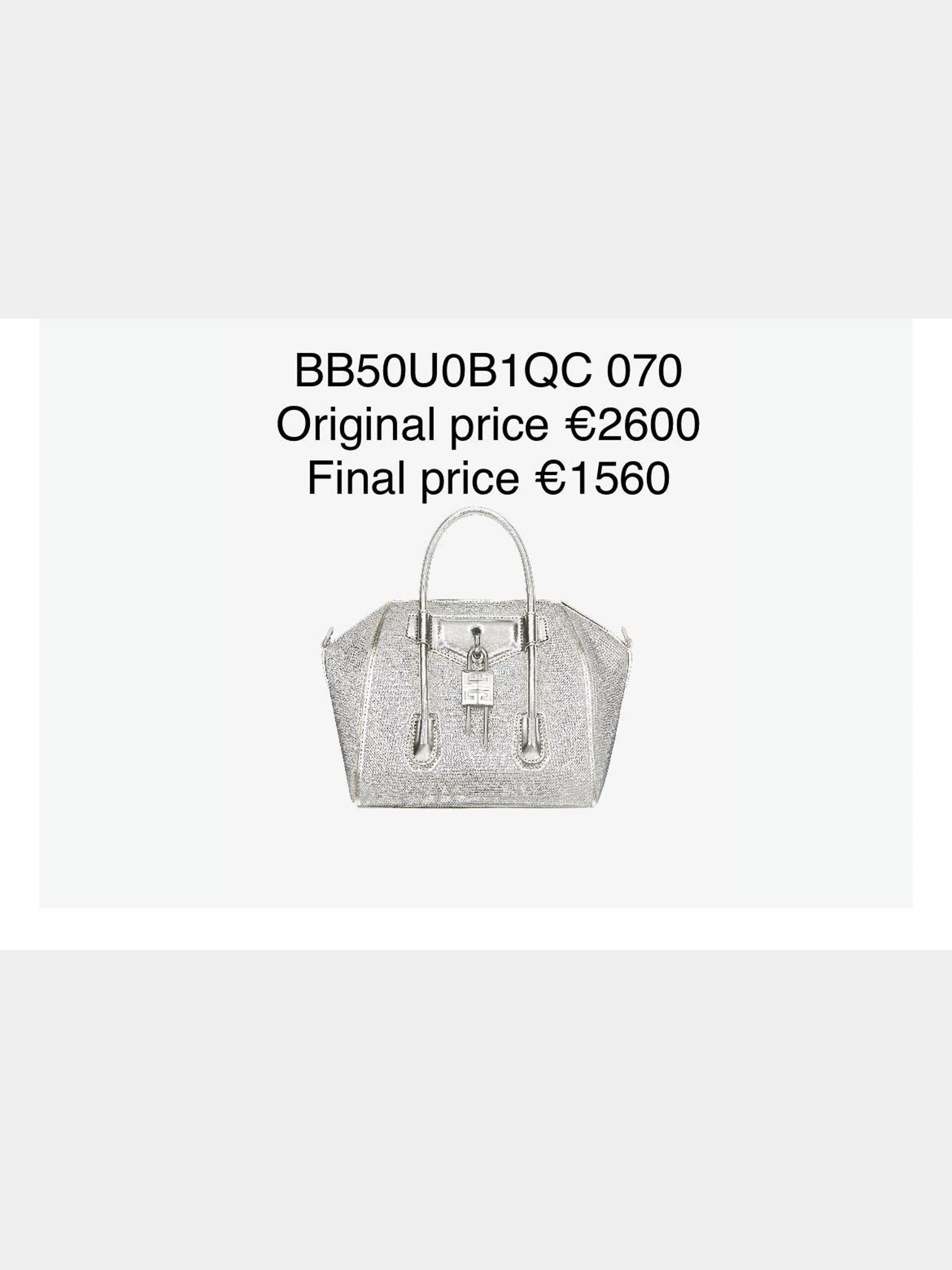 Givenchy Torba Damska Srebrna BB50U0B1QCGivenchy