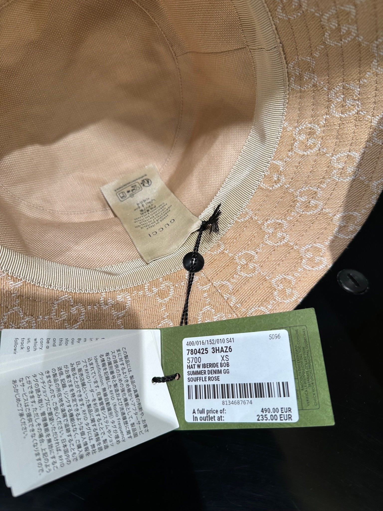 Gucci Hat W Iberide Bob Summer Denim GG Souffle RoseGucci