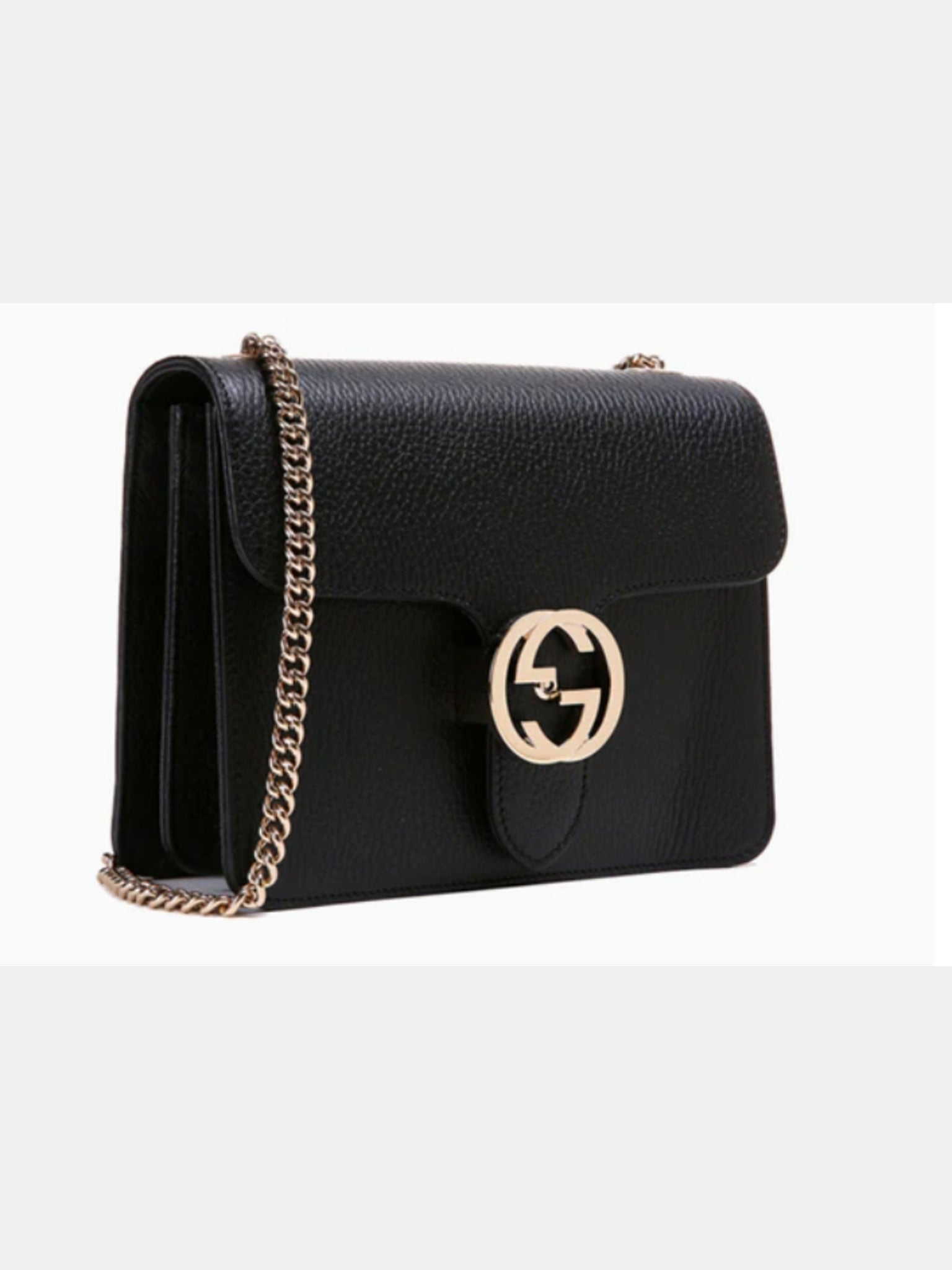 Gucci Leather Organ Satchel Single Shoulder Bag BlackGucci