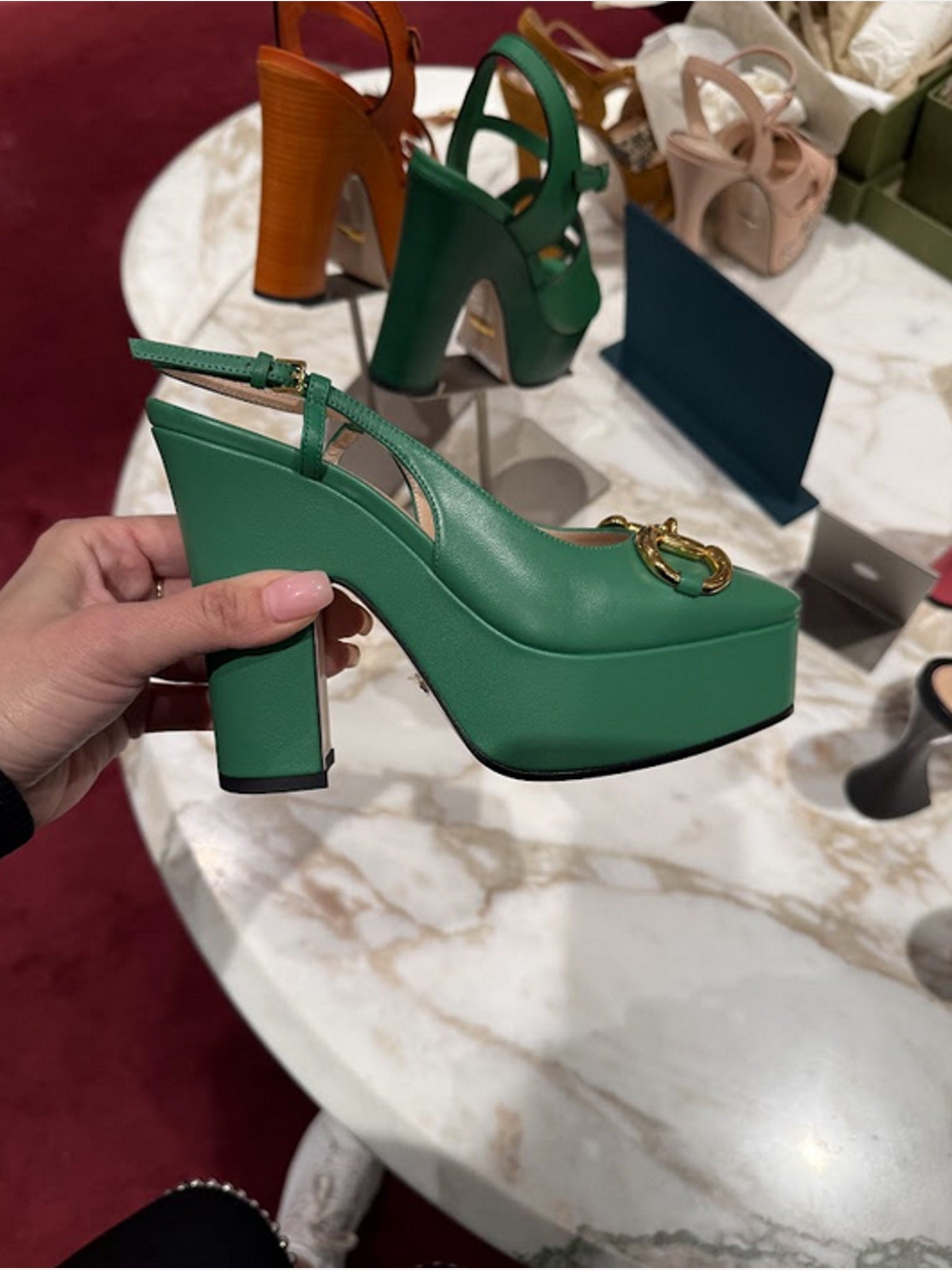 Gucci Zielone Damskie Szpilki na platformieGucci