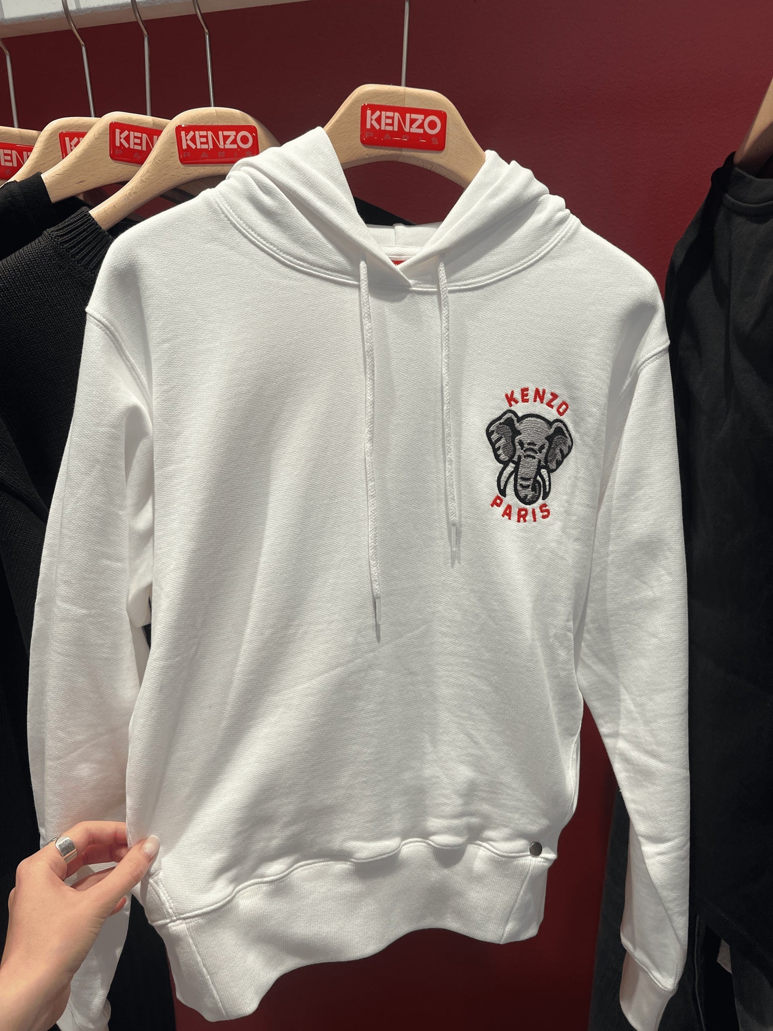 KENZO Damska Bluza Biała Hoodie E5 2SW138 4MF 02Kenzo
