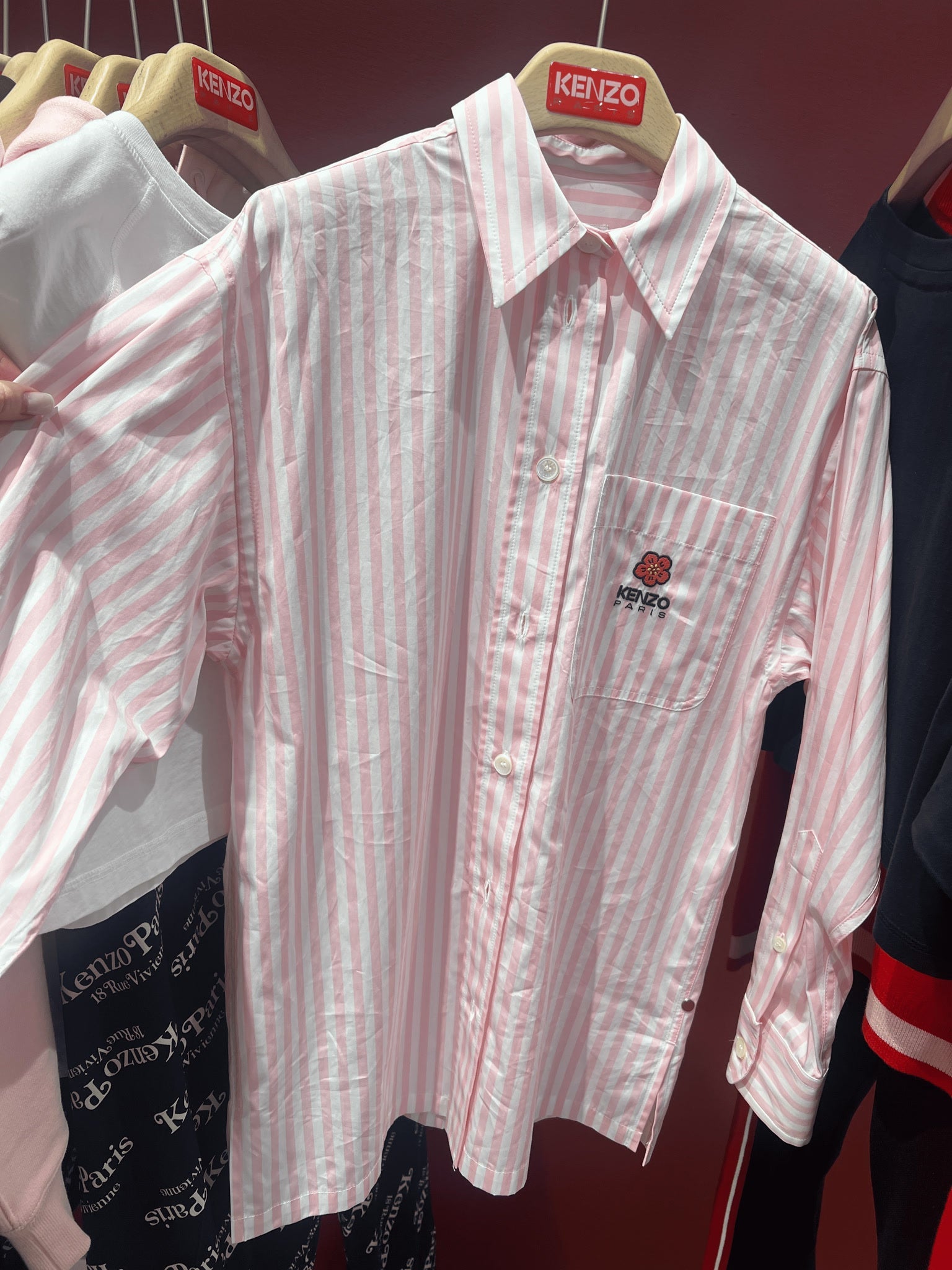 KENZO Damska Koszula Biało - różowa Boke Flower Oversize Shirt E5 2CH091 9LM 34Kenzo