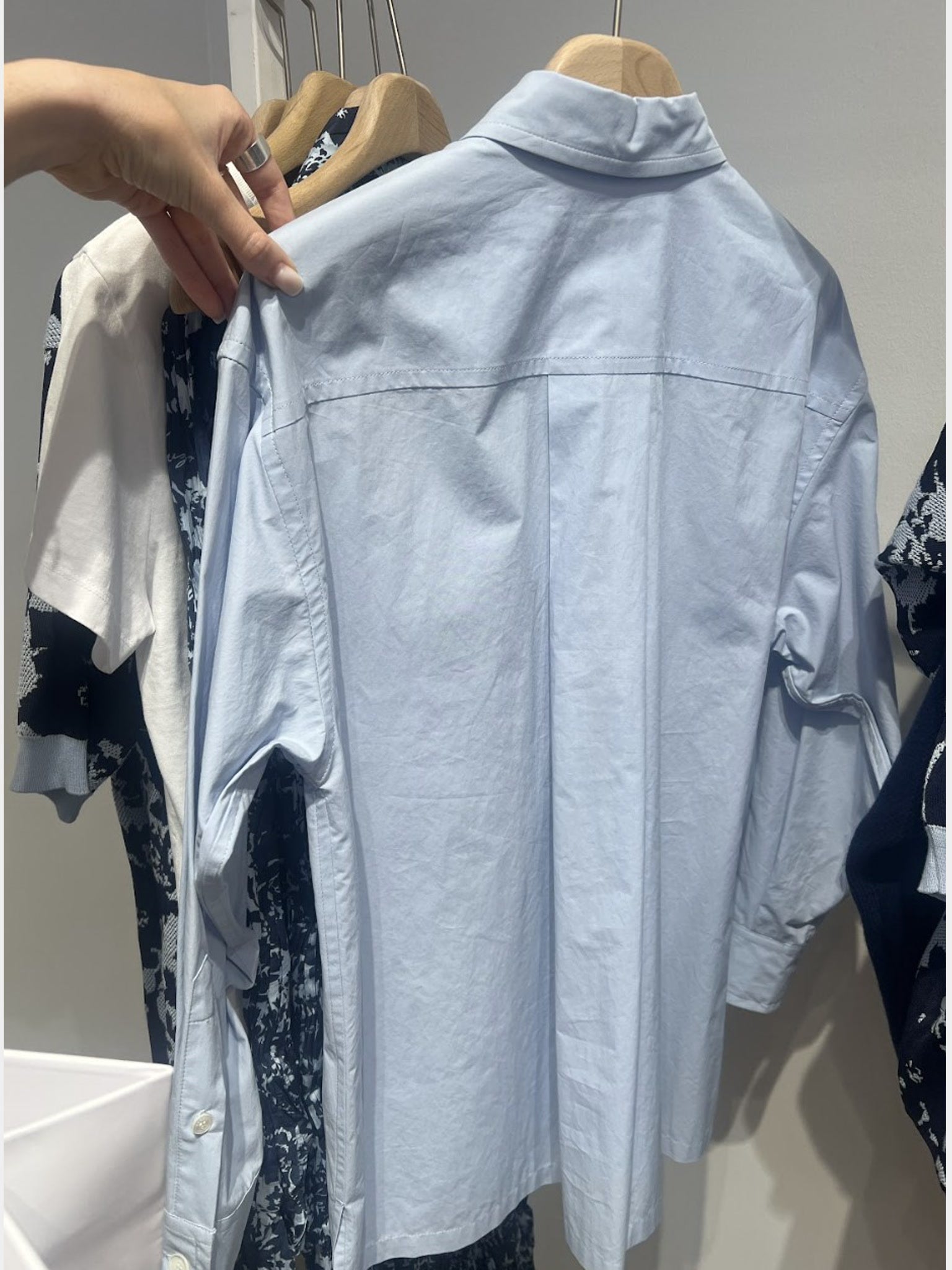 KENZO Shirt LS Damskie Niebieskie BOKE FLOWER OVERSIZE SHIRKenzo