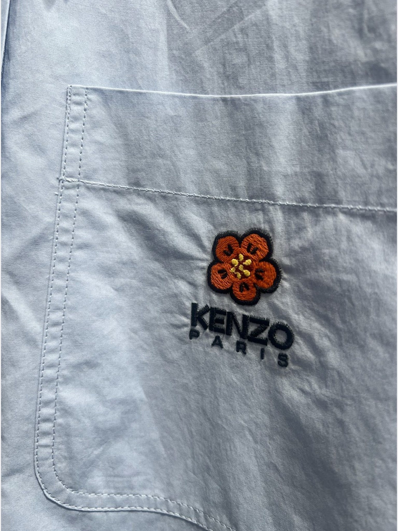 KENZO Shirt LS Damskie Niebieskie BOKE FLOWER OVERSIZE SHIRKenzo