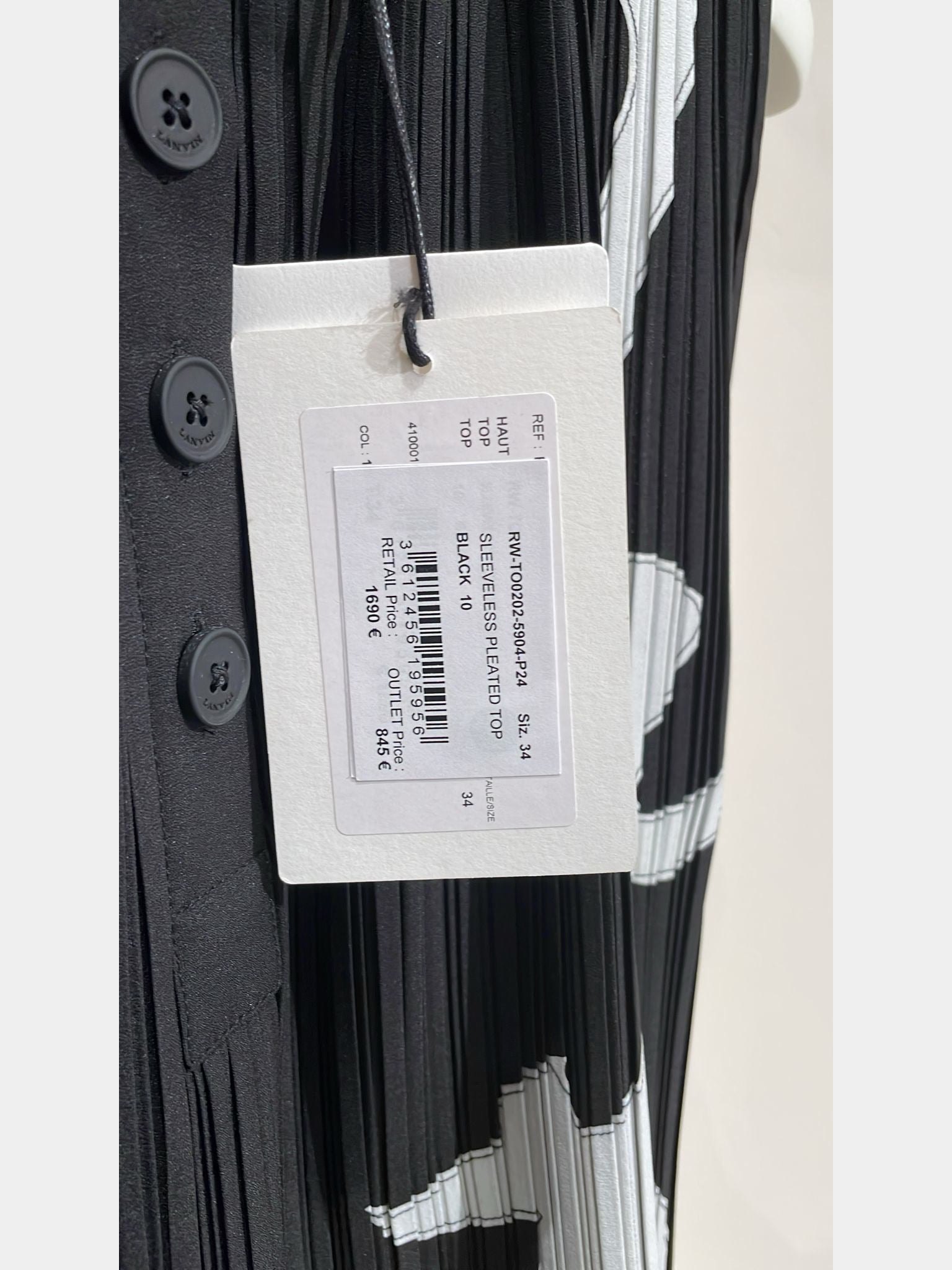 Lanvin Abstract - Print Pleated Sleeveless BlouseLanvin