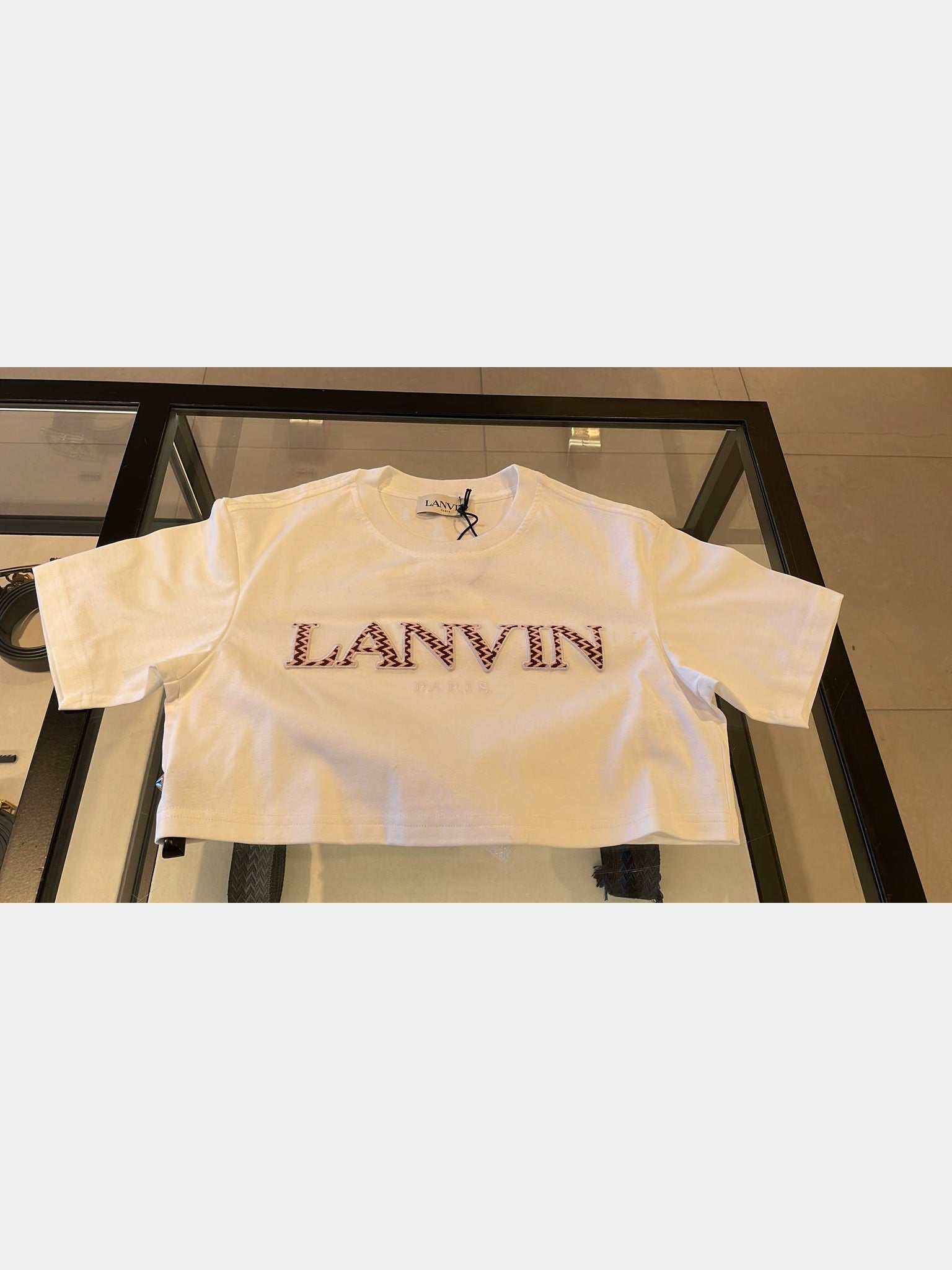 Lanvin Curb Embroidered Cropped T-ShirtLanvin