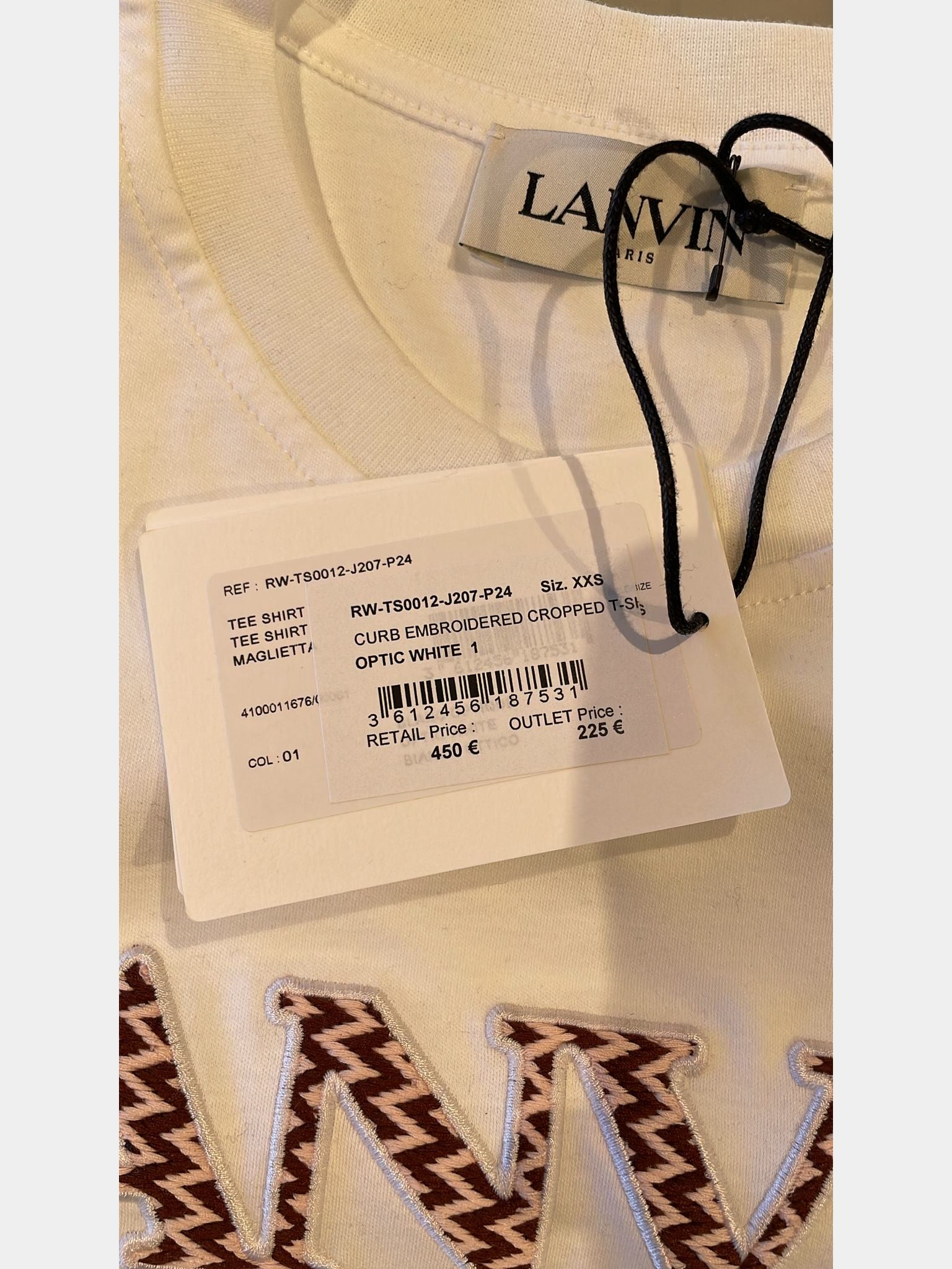 Lanvin Curb Embroidered Cropped T-ShirtLanvin