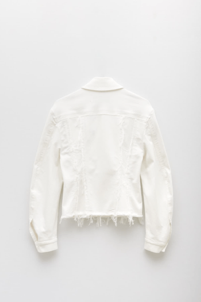 Lanvin Optic White Denim Fitted JacketLanvin