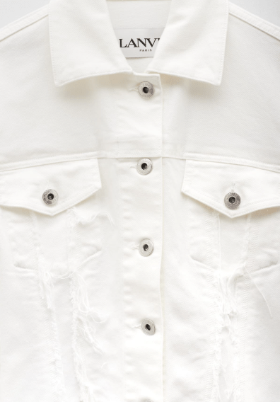 Lanvin Optic White Denim Fitted JacketLanvin