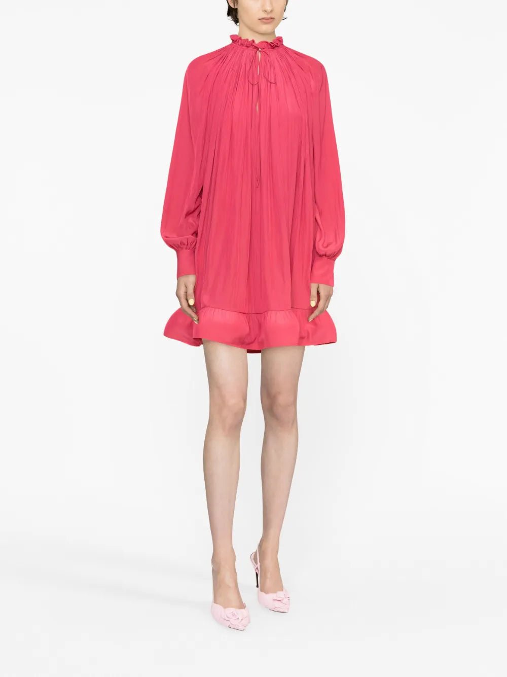Lanvin Ruffled Pleated Mini DressLanvin