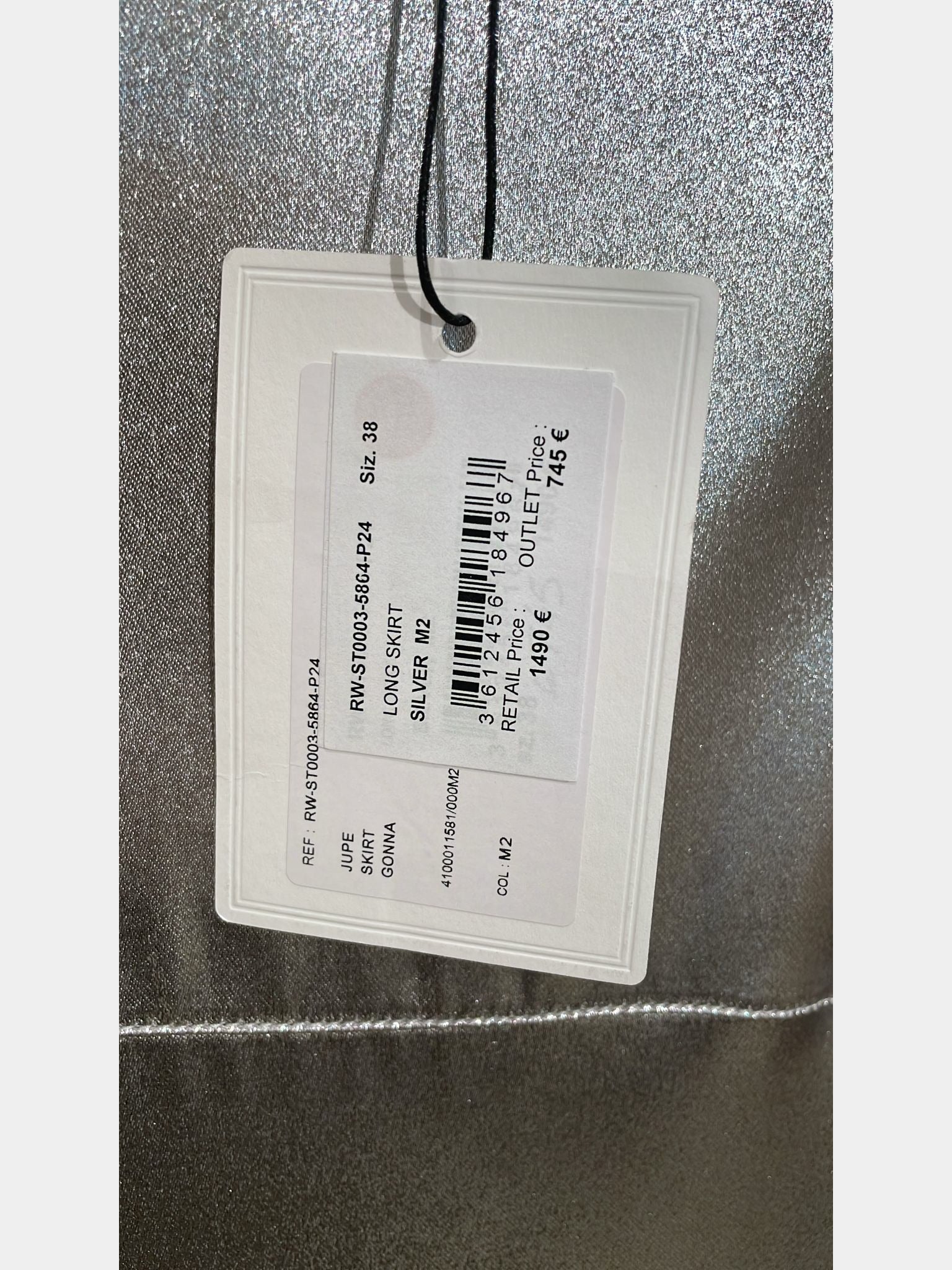 Lanvin Silver Midi SkirtLanvin