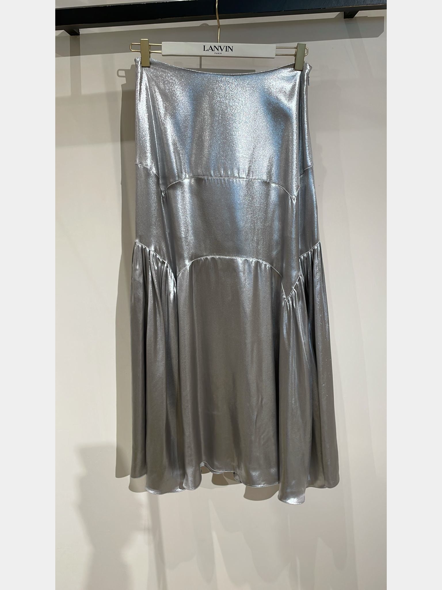 Lanvin Silver Midi SkirtLanvin