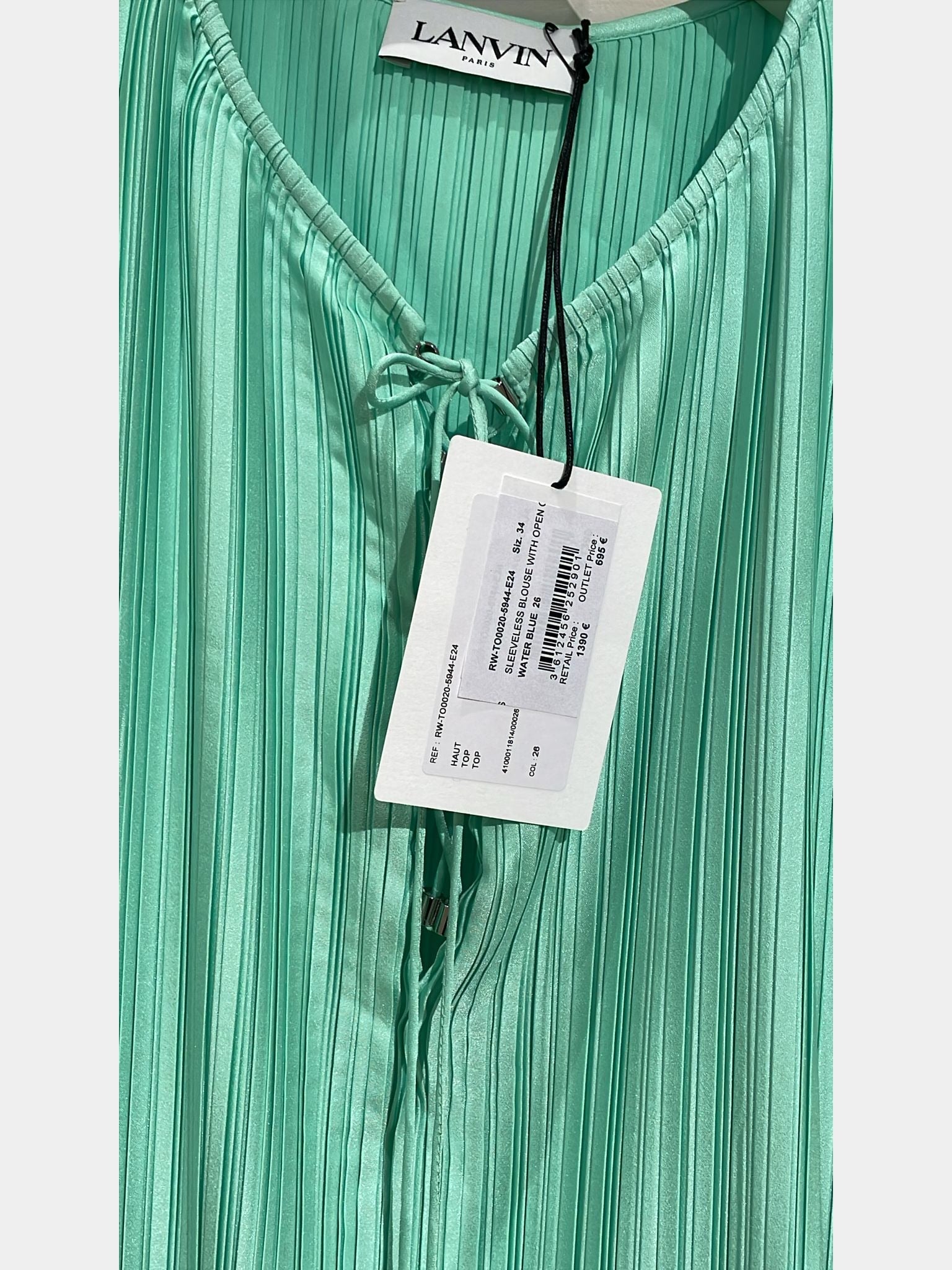 Lanvin Sleeveless Blouse with Open TieLanvin