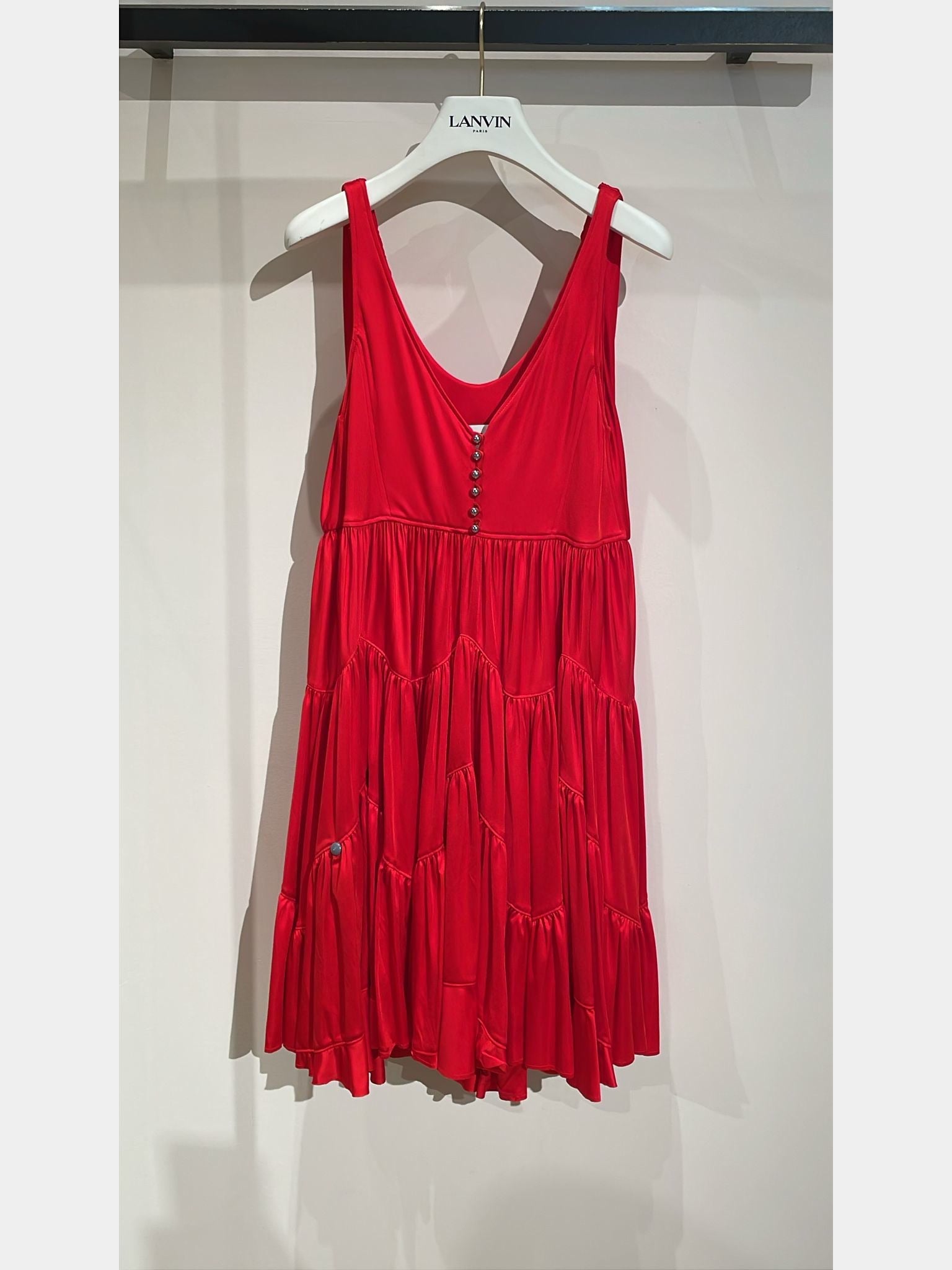 Lanvin Sleeveless Gathered Short DressLanvin