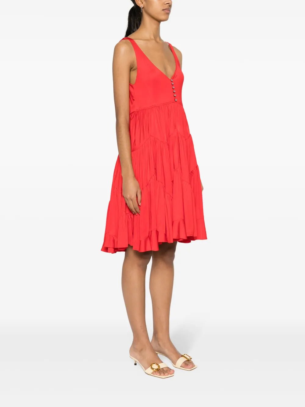 Lanvin Sleeveless Gathered Short DressLanvin