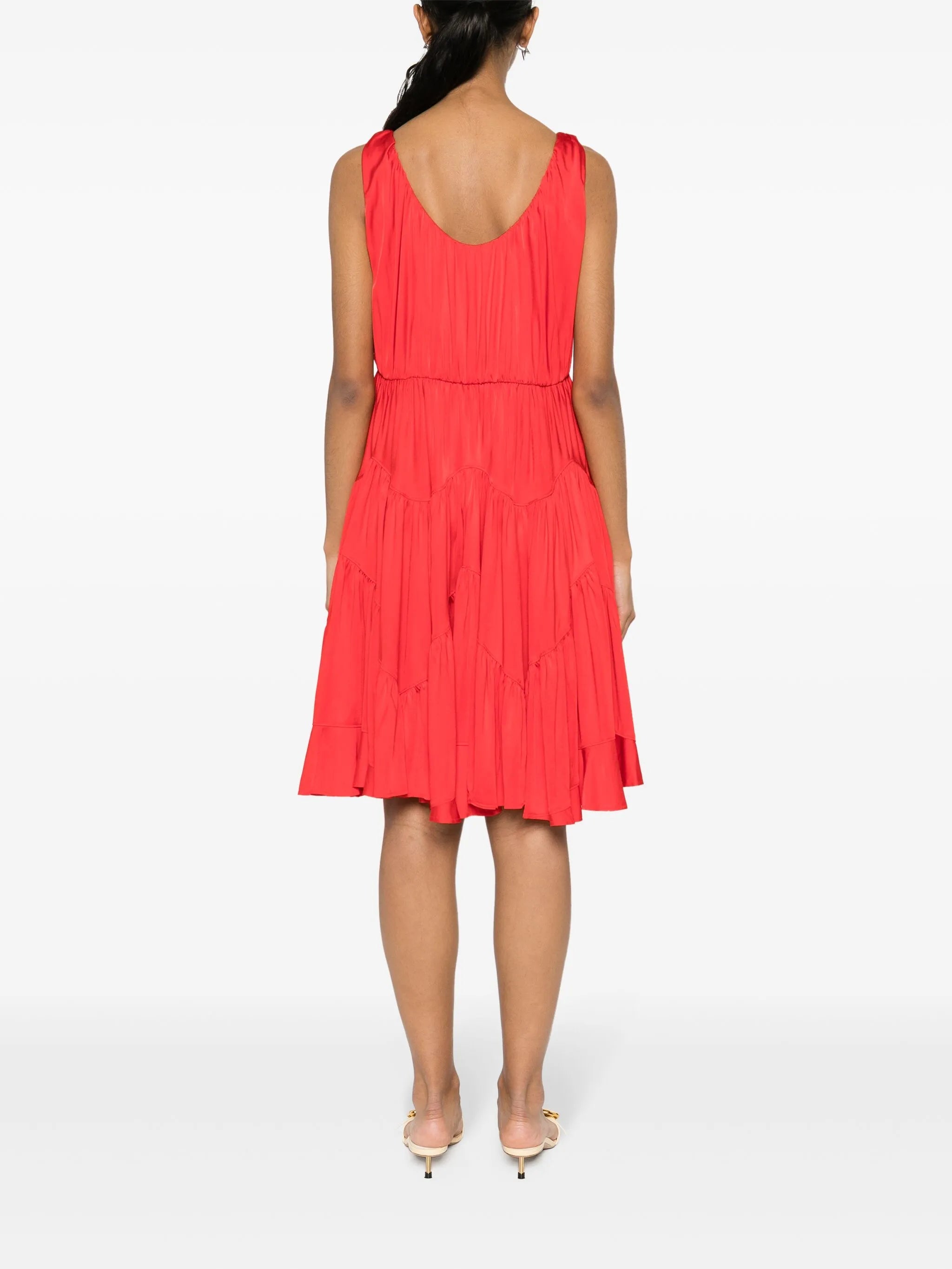 Lanvin Sleeveless Gathered Short DressLanvin