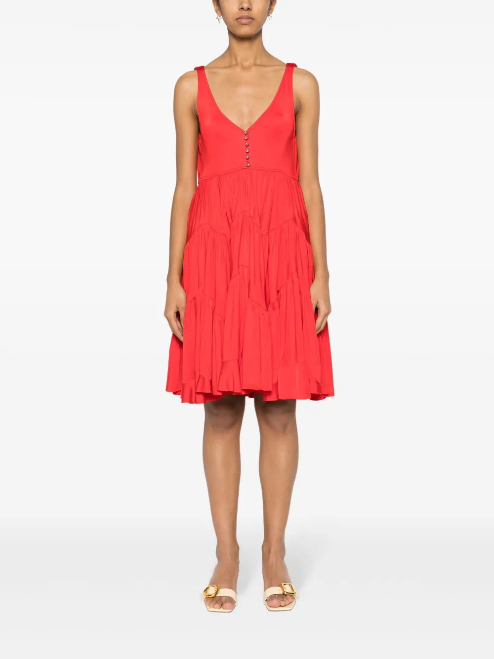 Lanvin Sleeveless Gathered Short DressLanvin