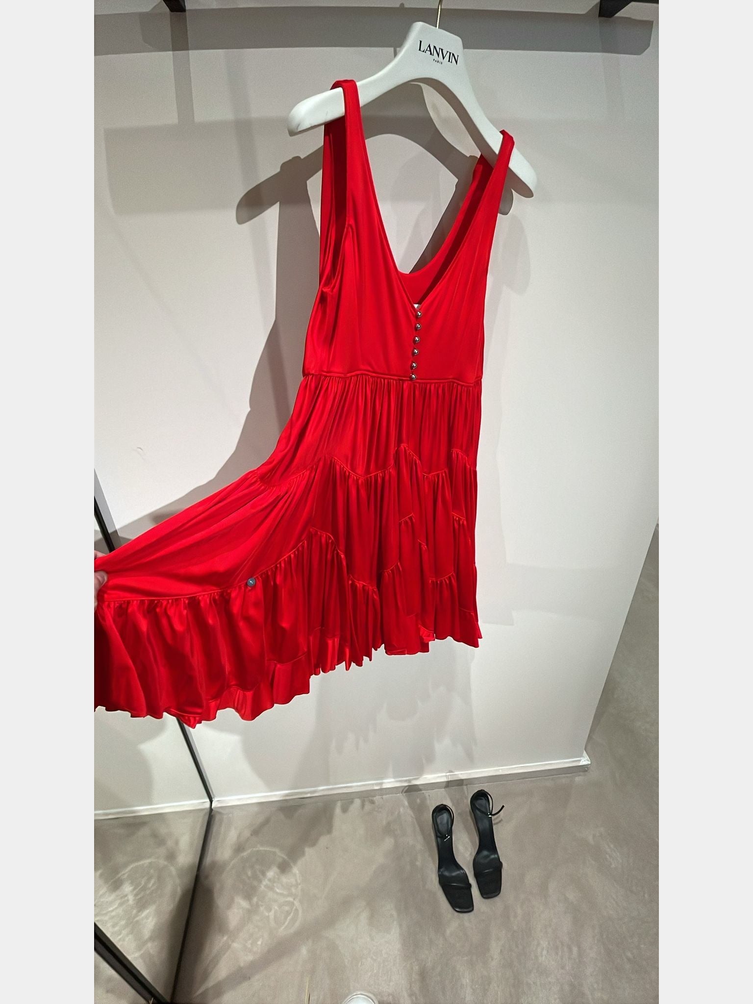 Lanvin Sleeveless Gathered Short DressLanvin