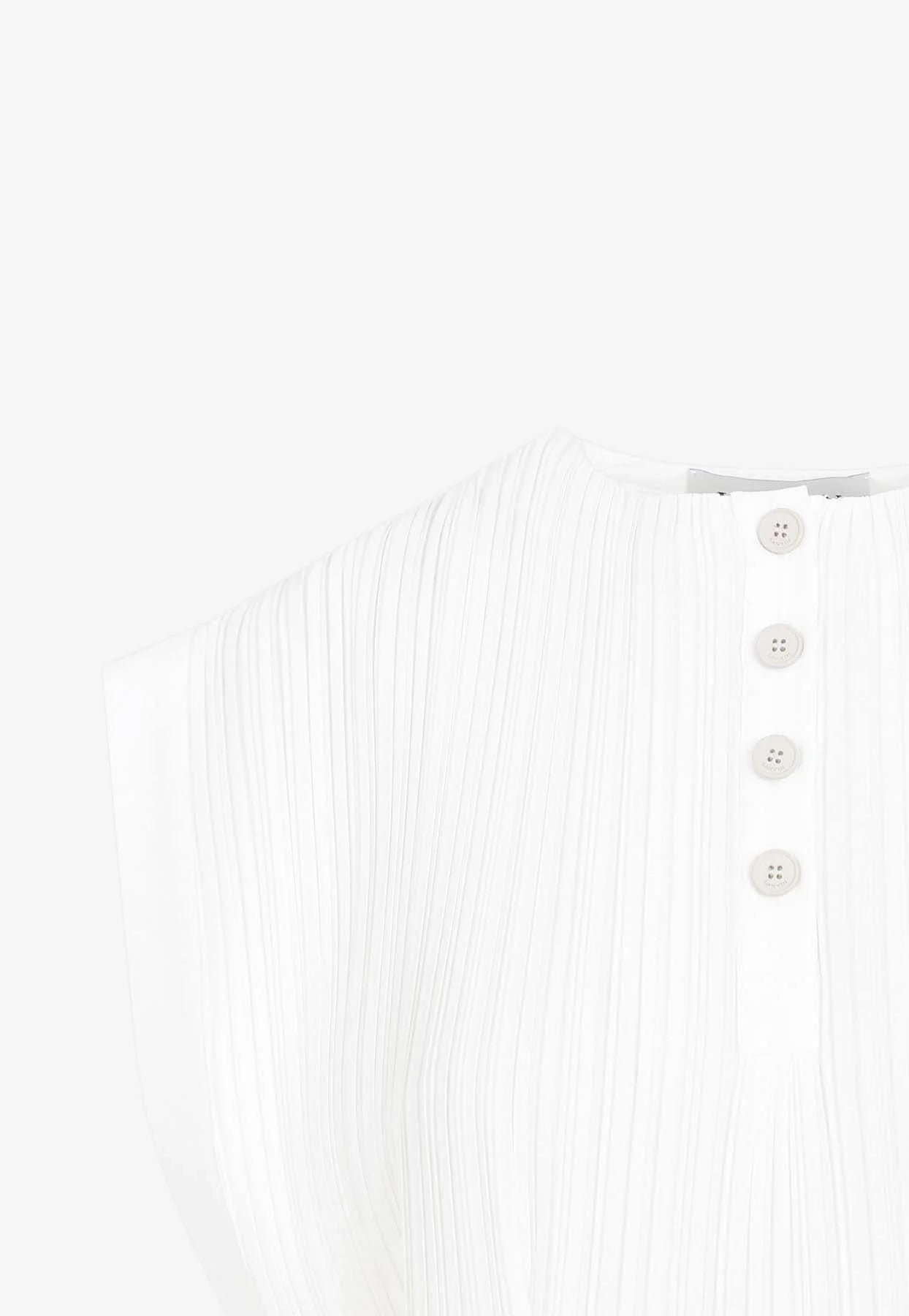 Lanvin Sleeveless Pleated Midi DressLanvin
