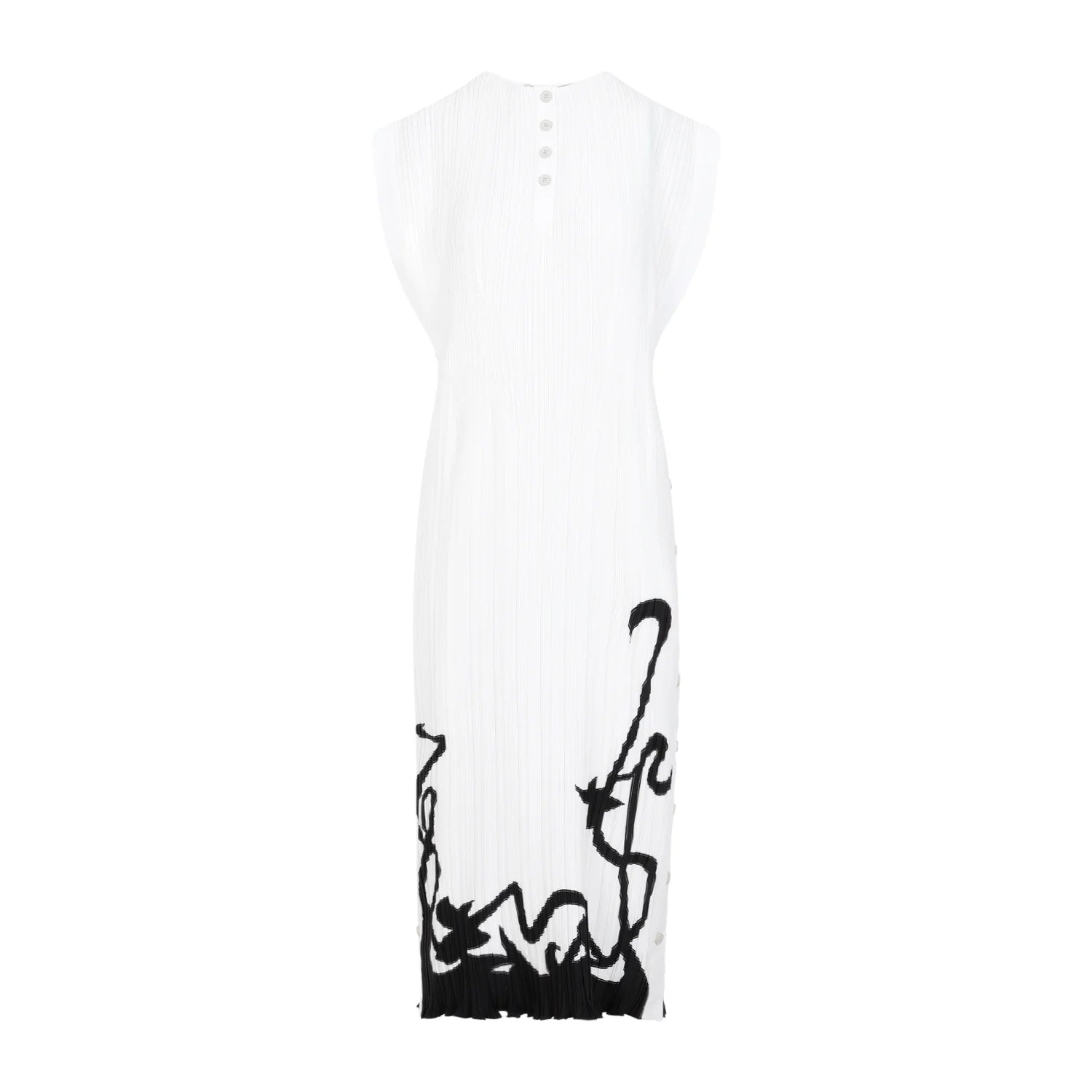 Lanvin Sleeveless Pleated Midi DressLanvin