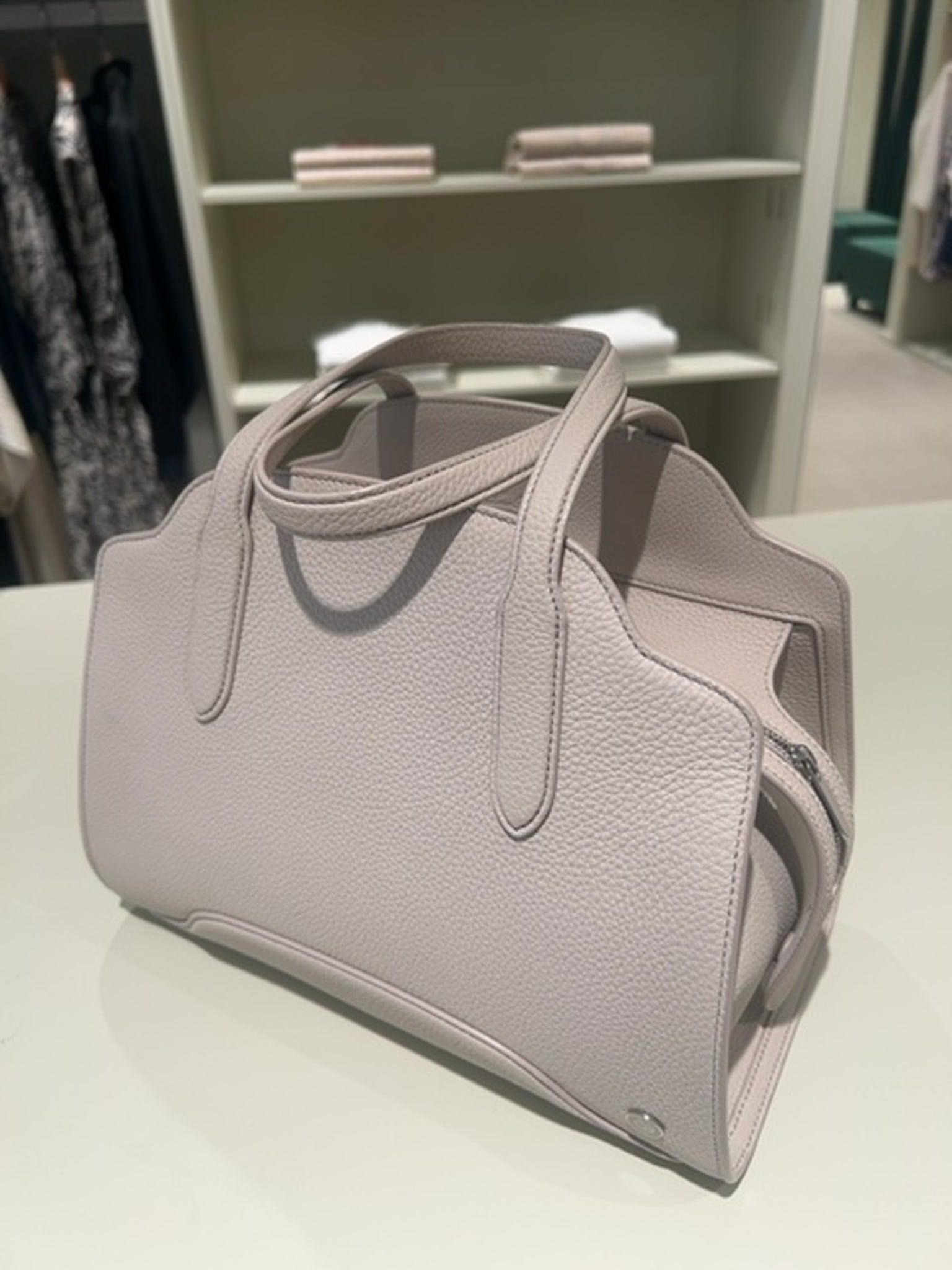 Loro Piana Damska Torebka szara Sesia M Grain Matt Leathe A08WLoro Piana
