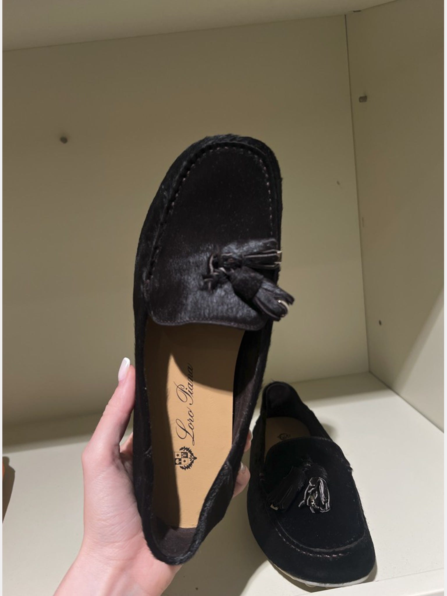Loro Piana Damskie Buty Czarne Dot Sole Walk Suede FAN0109Loro Piana
