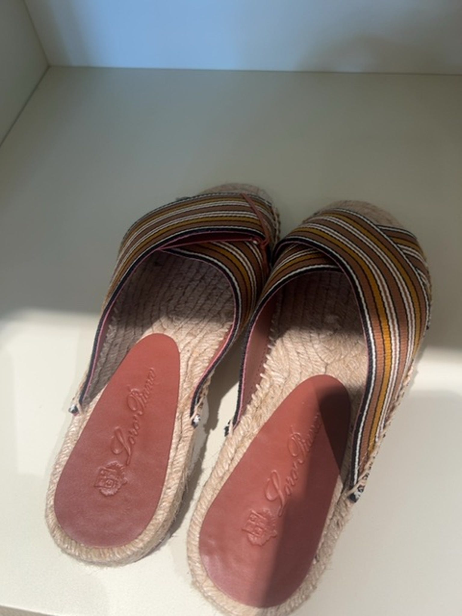 Loro Piana Damskie Sandały w paski Suitcase Stripes Cross SL FK4VLoro Piana