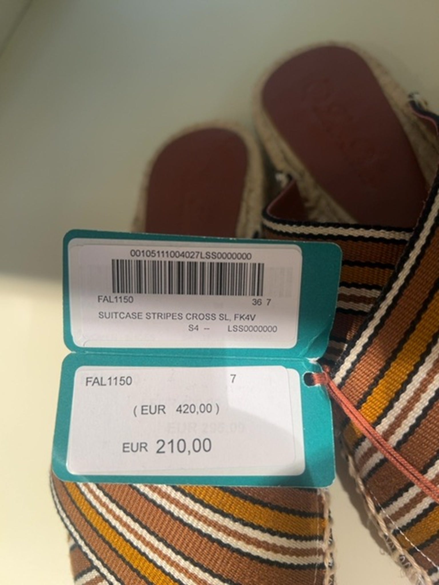 Loro Piana Damskie Sandały w paski Suitcase Stripes Cross SL FK4VLoro Piana