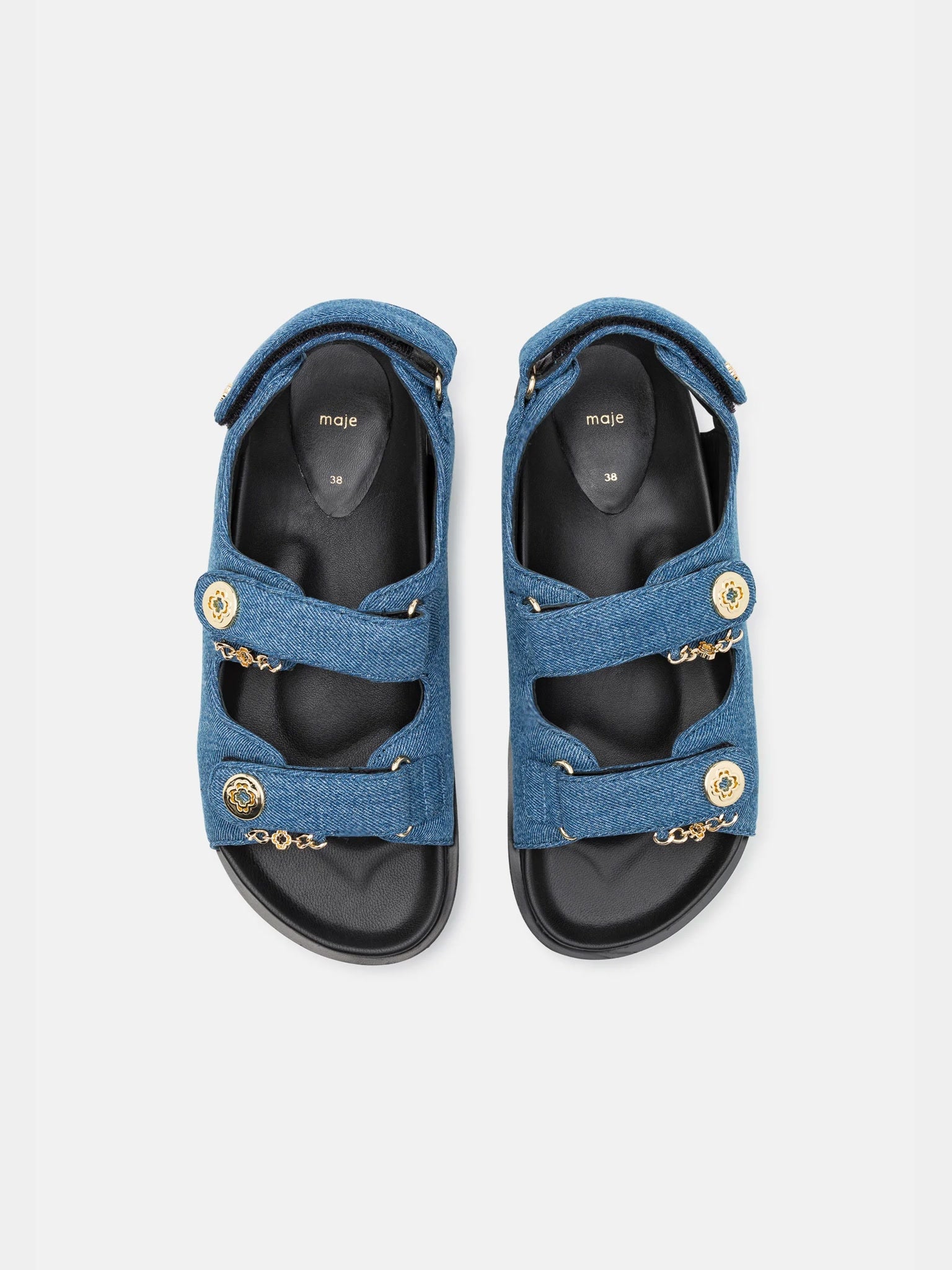 Maje Fardilona Denim Blue SandalsMaje