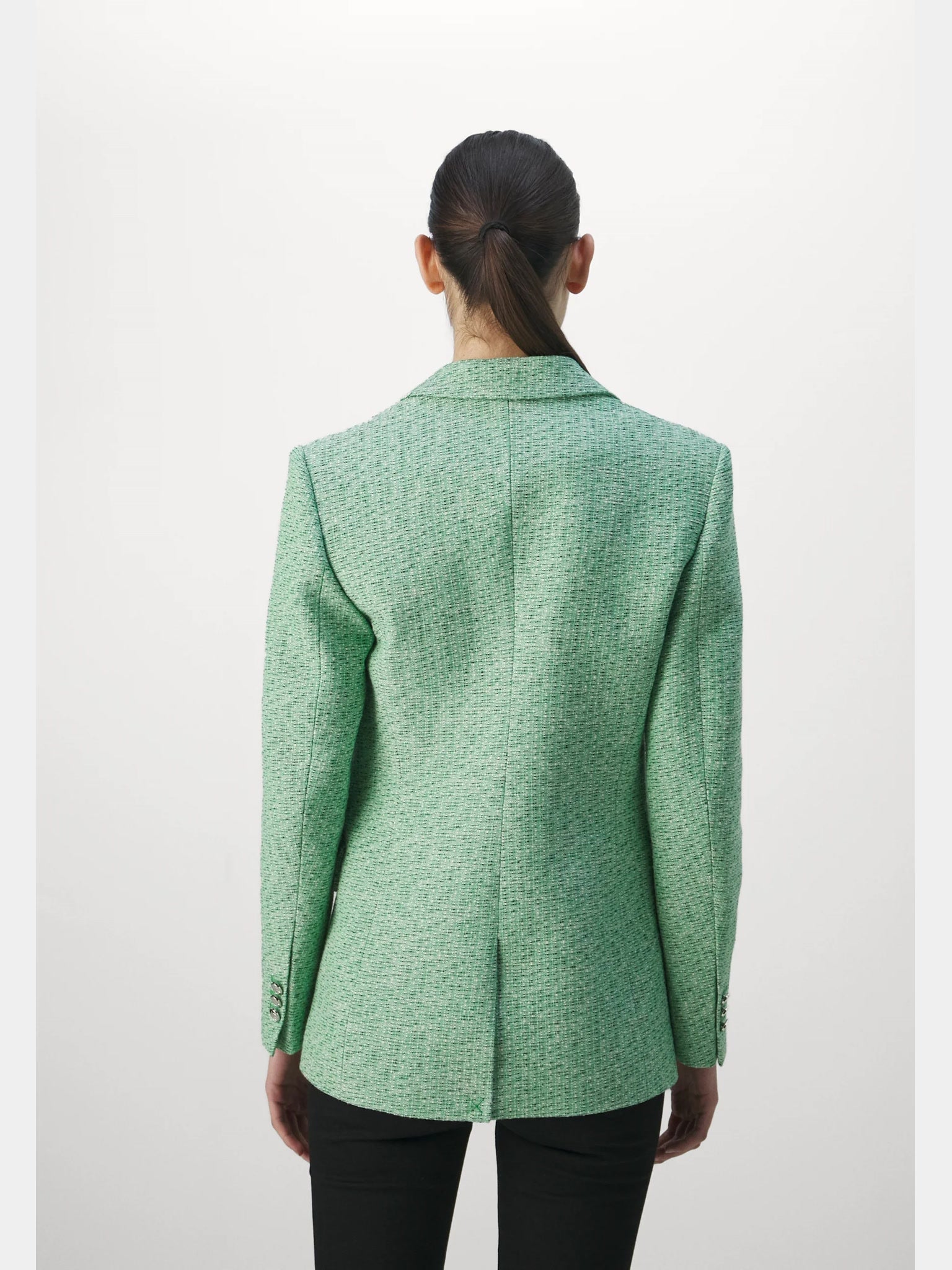 Maje Green Tweed BlazerMaje