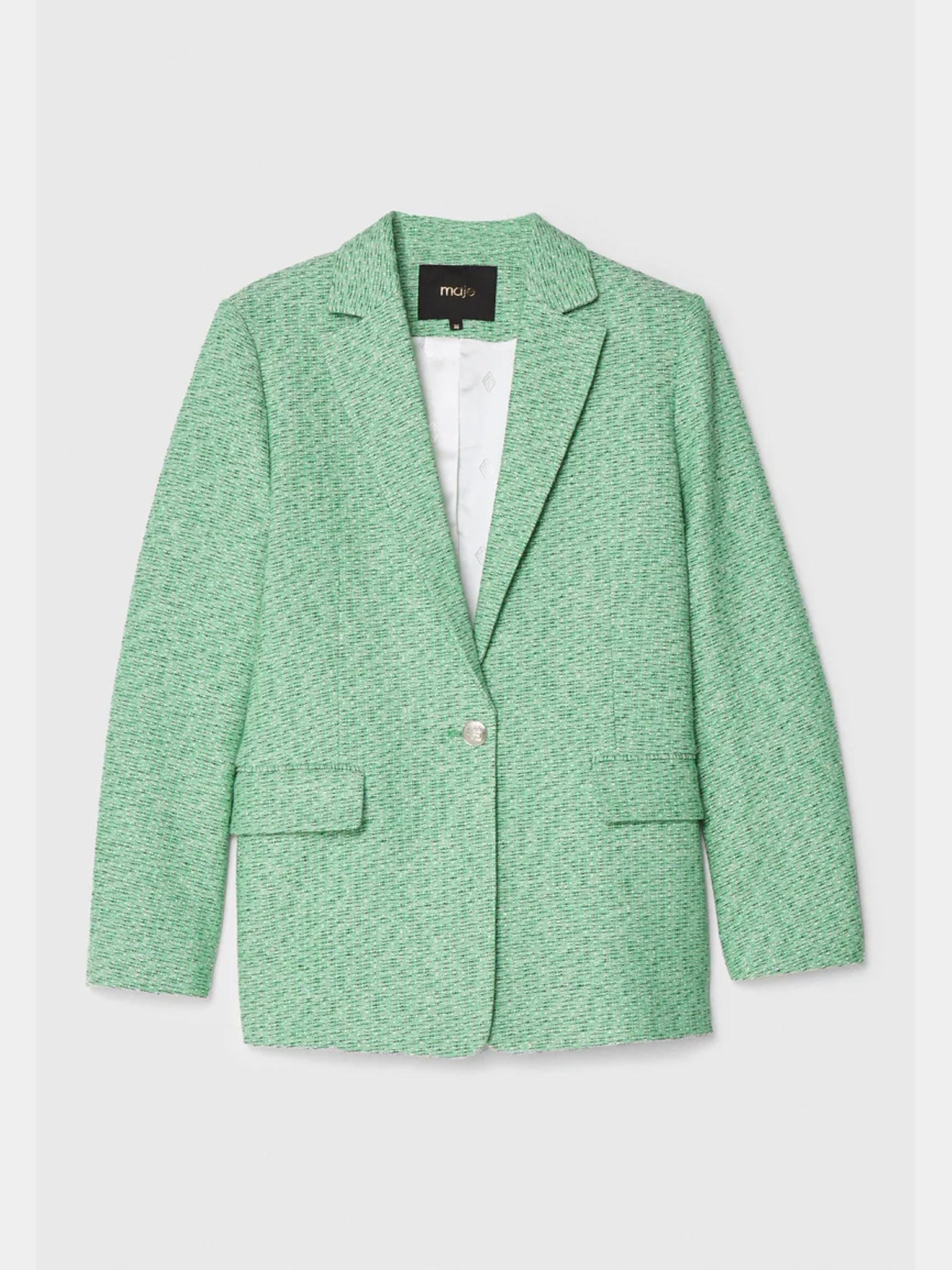 Maje Green Tweed BlazerMaje
