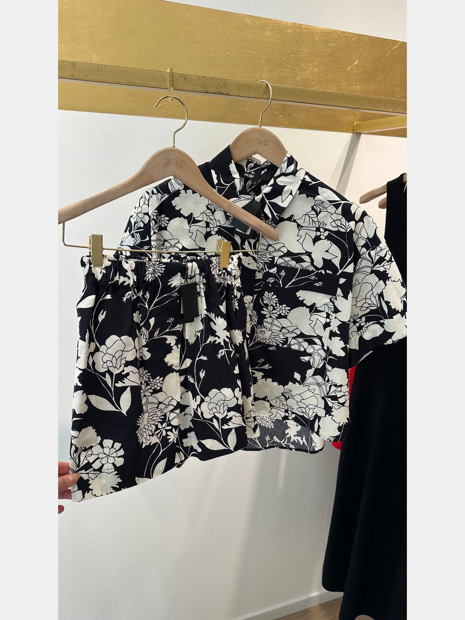 Maje Patterned Cotton ShortsMaje