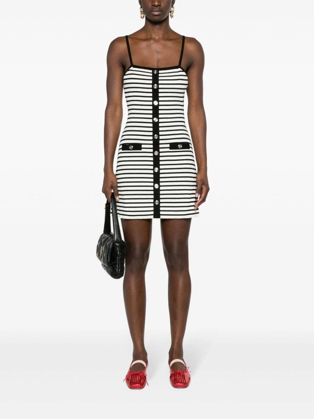 Maje Striped Ribbed Mini DressMaje