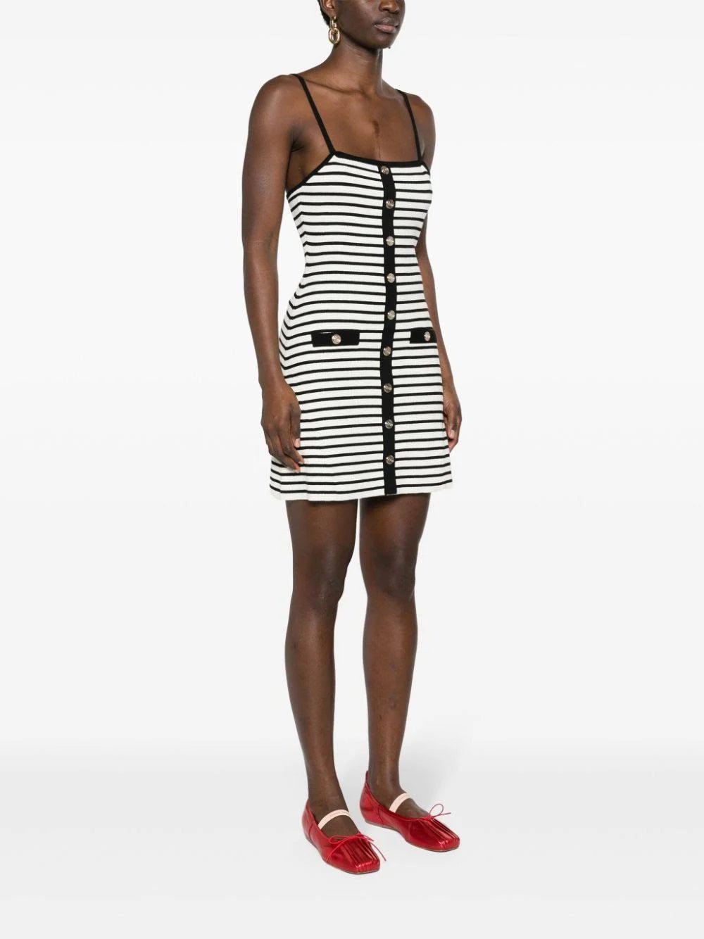 Maje Striped Ribbed Mini DressMaje