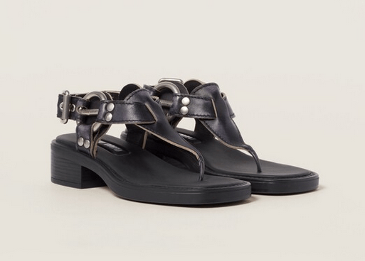 Miu Miu Bleached leather thong sandalsMiu Miu
